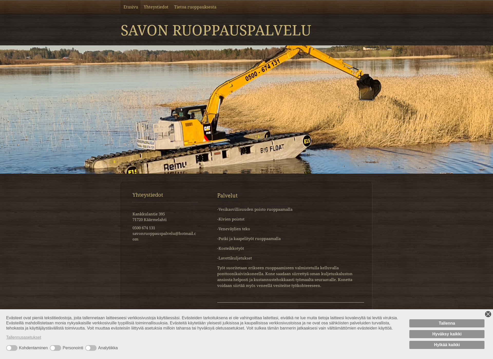Screenshot for savonruoppauspalvelu.fi