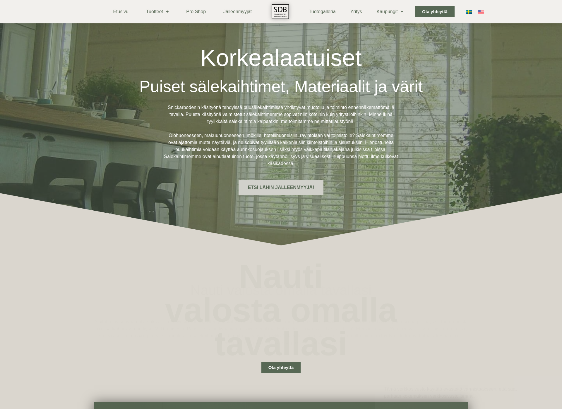 Screenshot for scandinaviandesignerblinds.fi