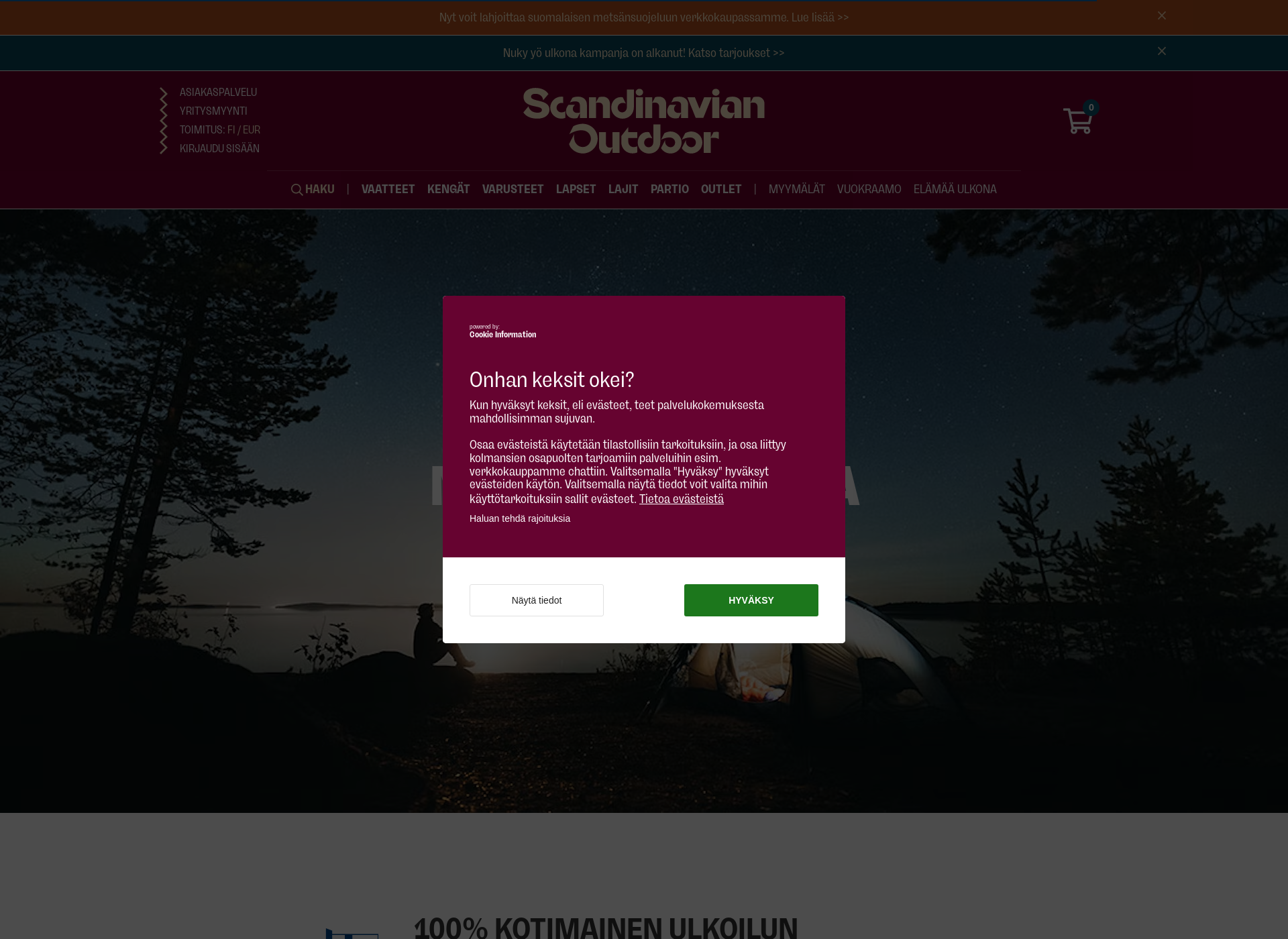 Screenshot for scandinavianoutdoor.fi