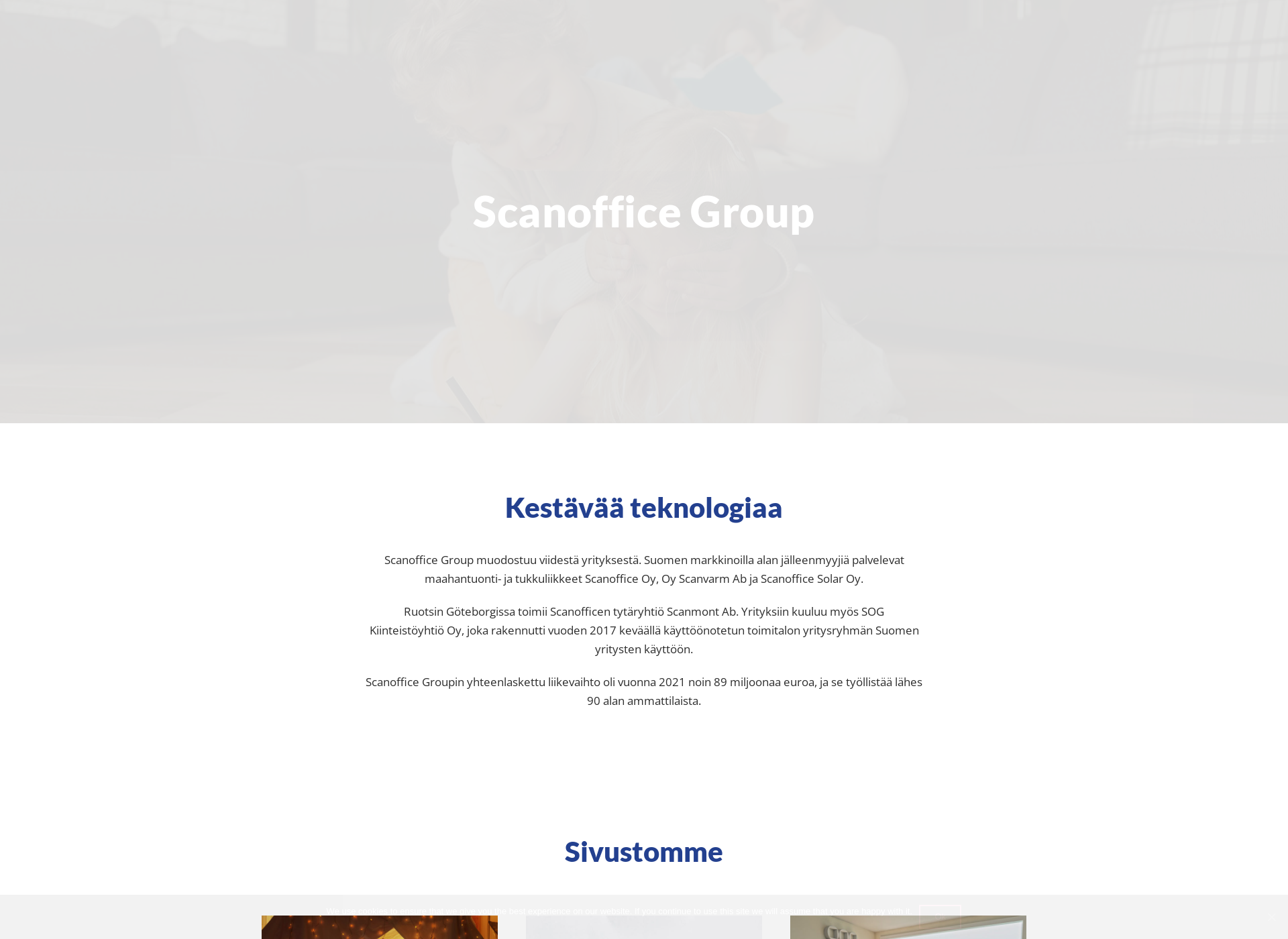Skärmdump för scanofficegroup.fi