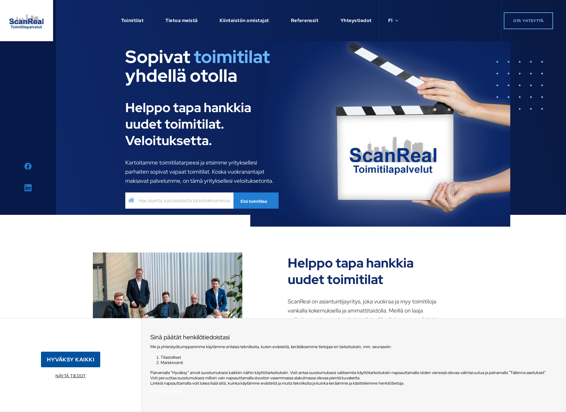 Skärmdump för scanreal.fi