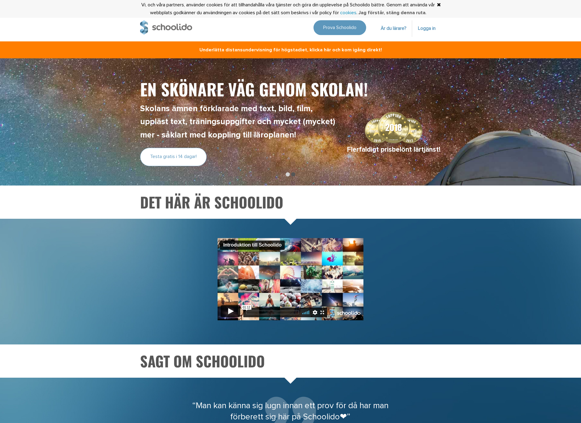 Skärmdump för schoolido.fi