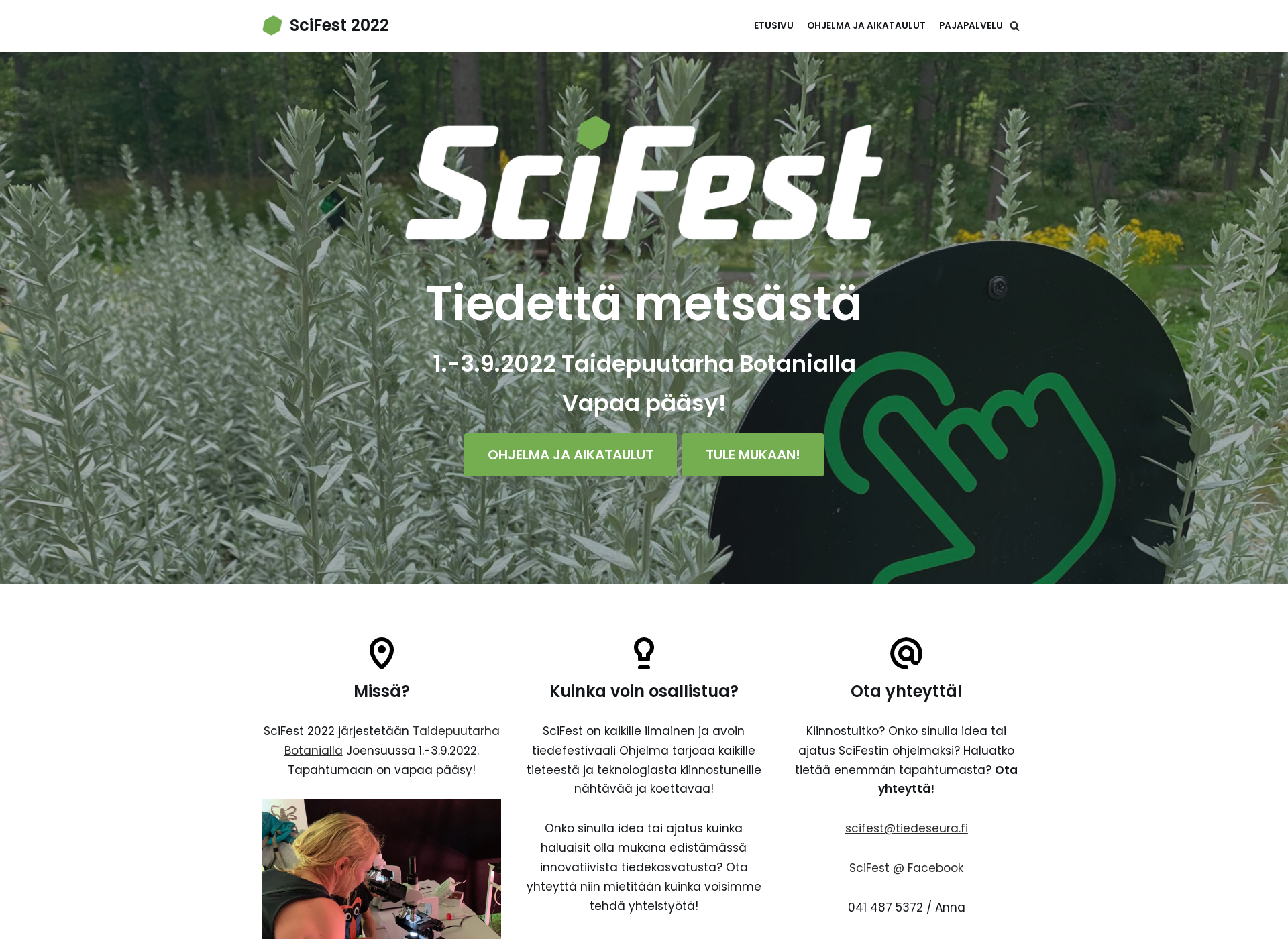 Skärmdump för scifest.fi