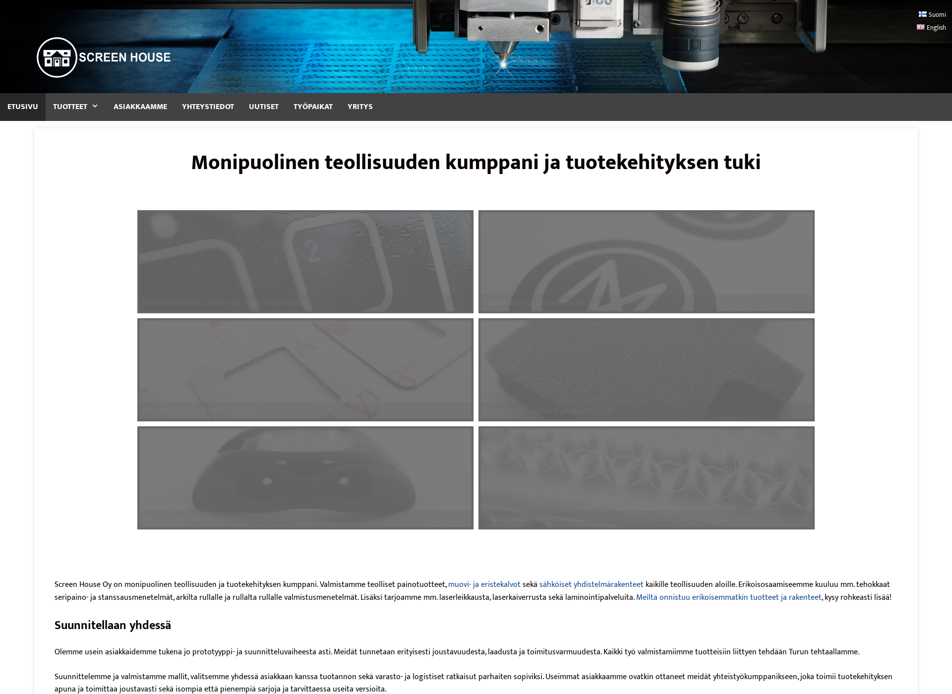 Skärmdump för screenhouse.fi