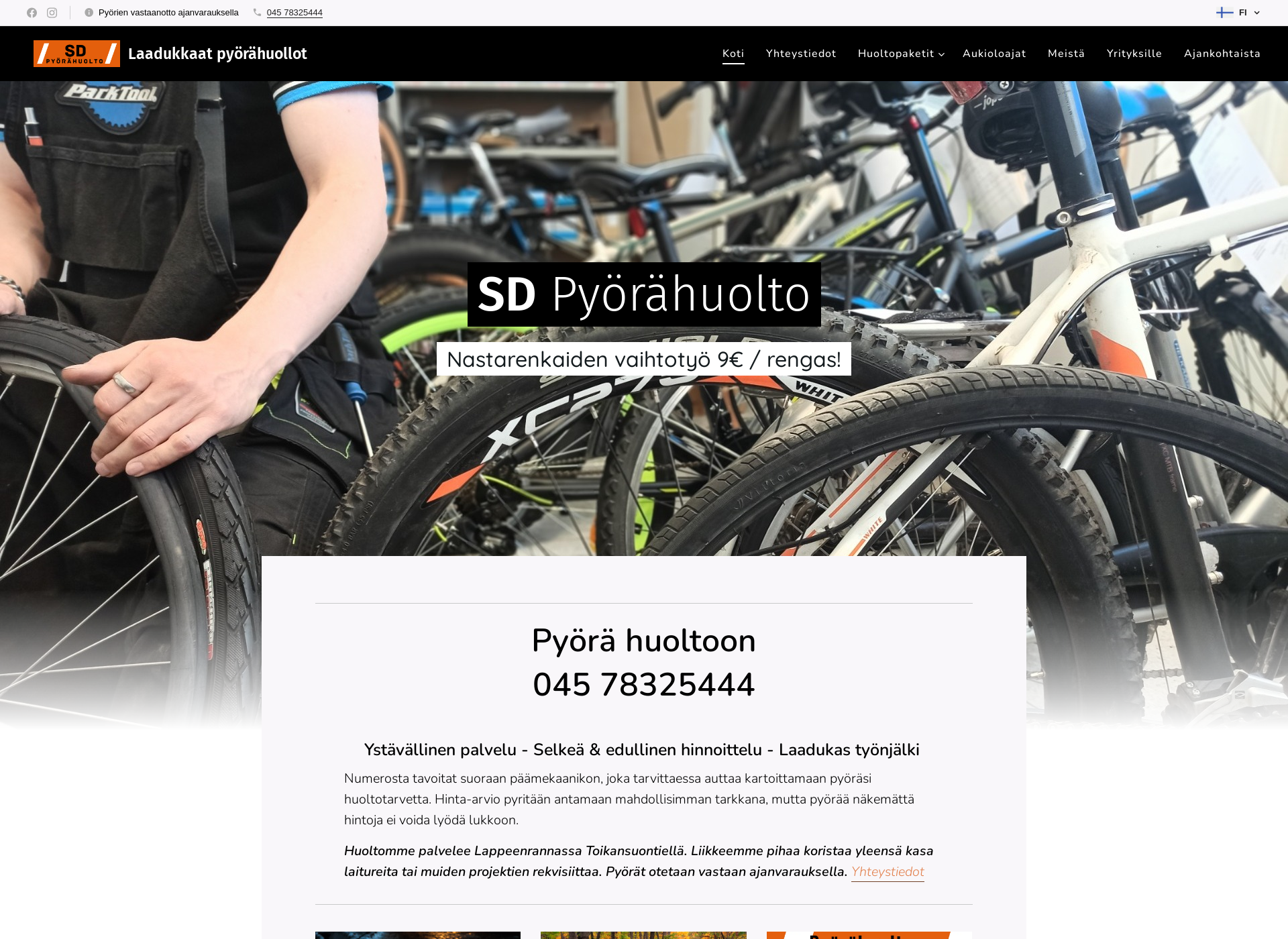 Screenshot for sdpyorahuolto.fi