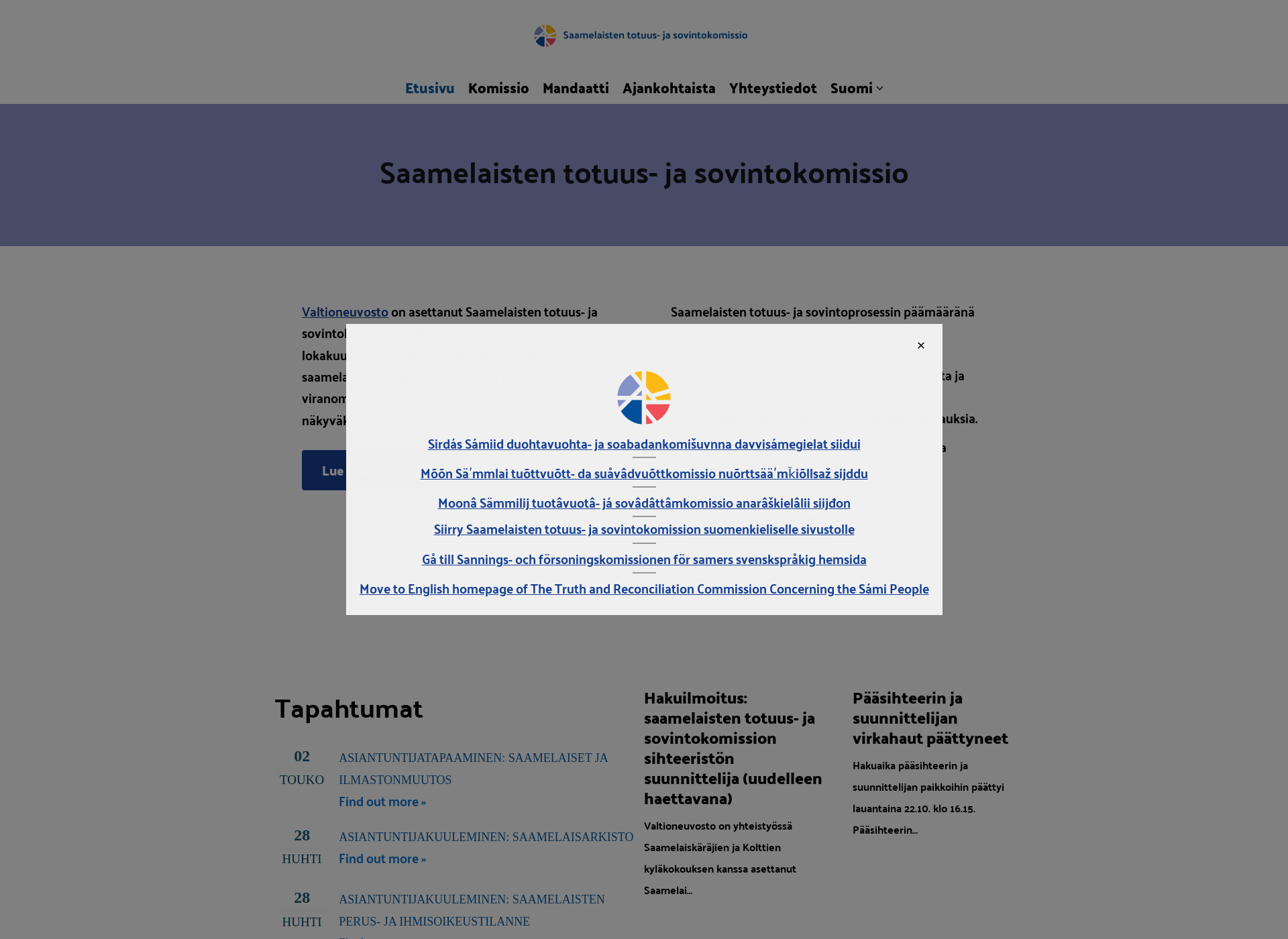 Skärmdump för sdtsk.fi