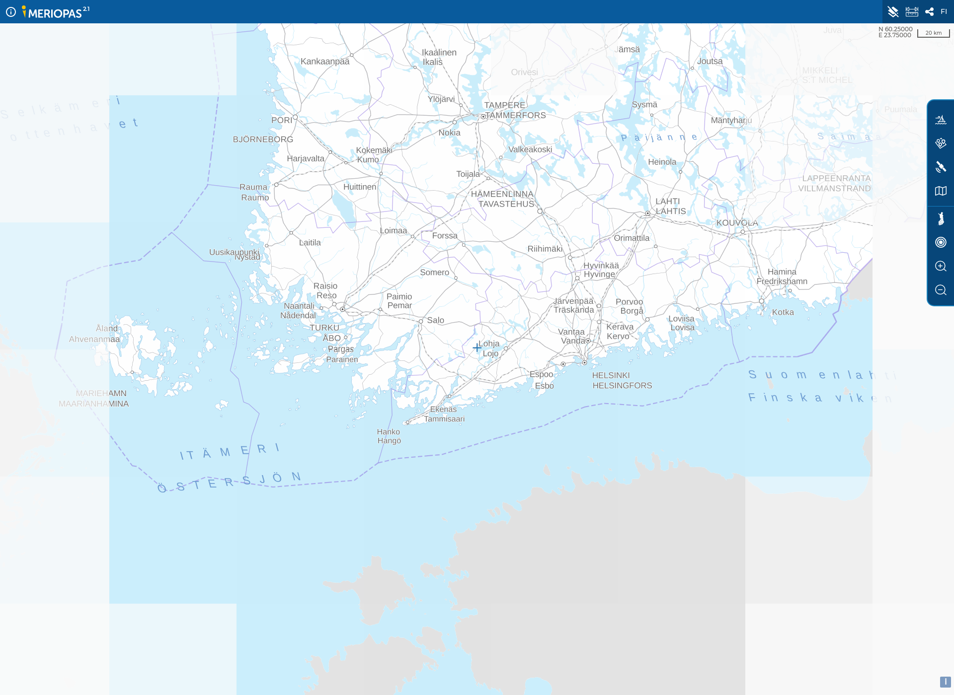 Skärmdump för seaguide.fi