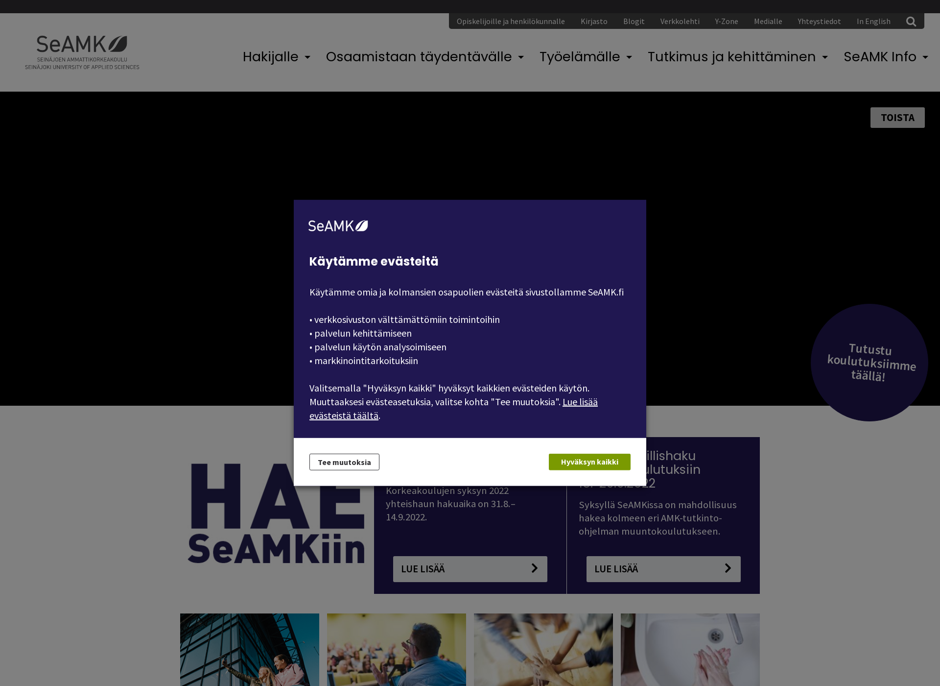 Skärmdump för seamk.fi