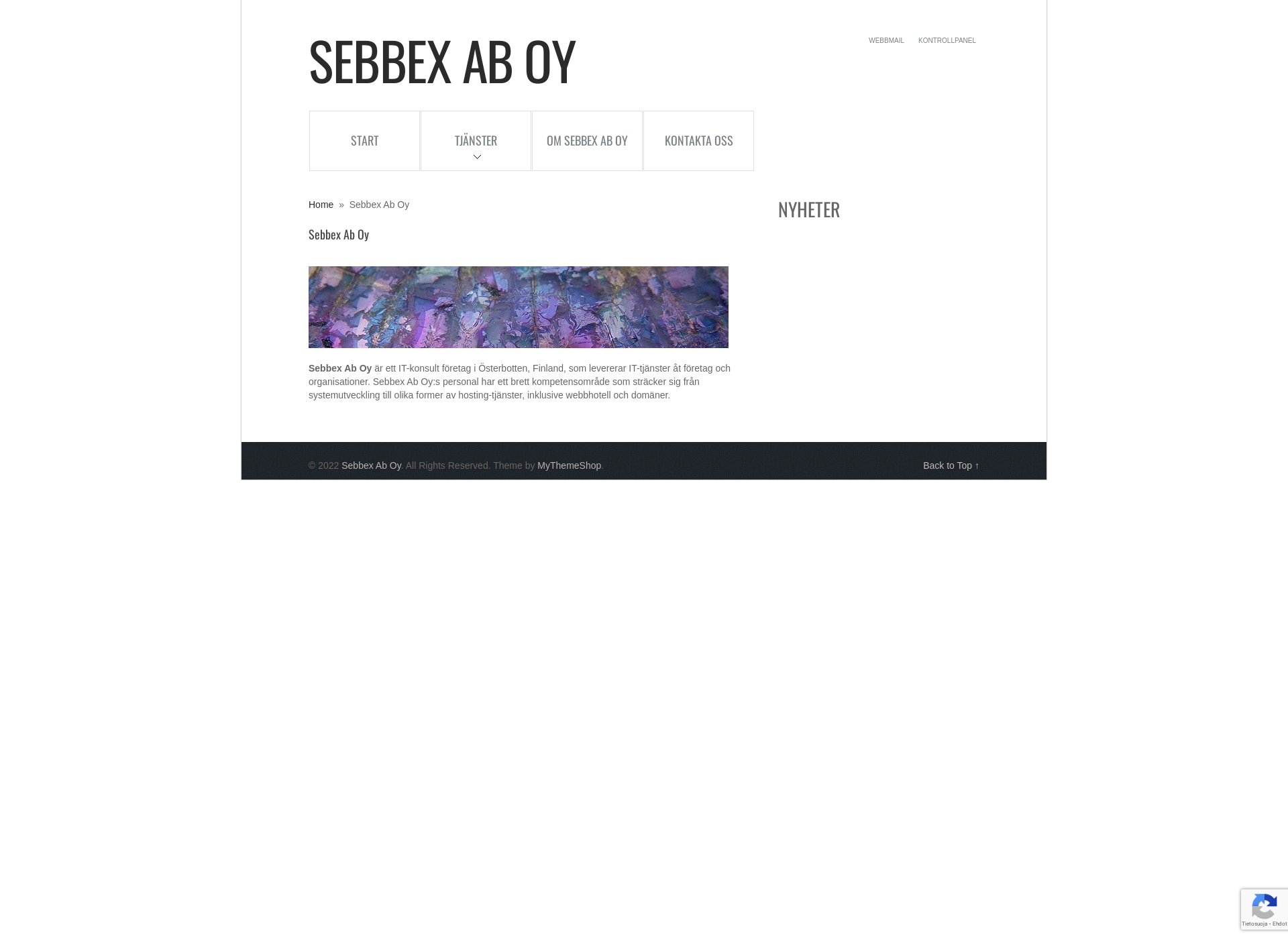Skärmdump för sebbex.fi