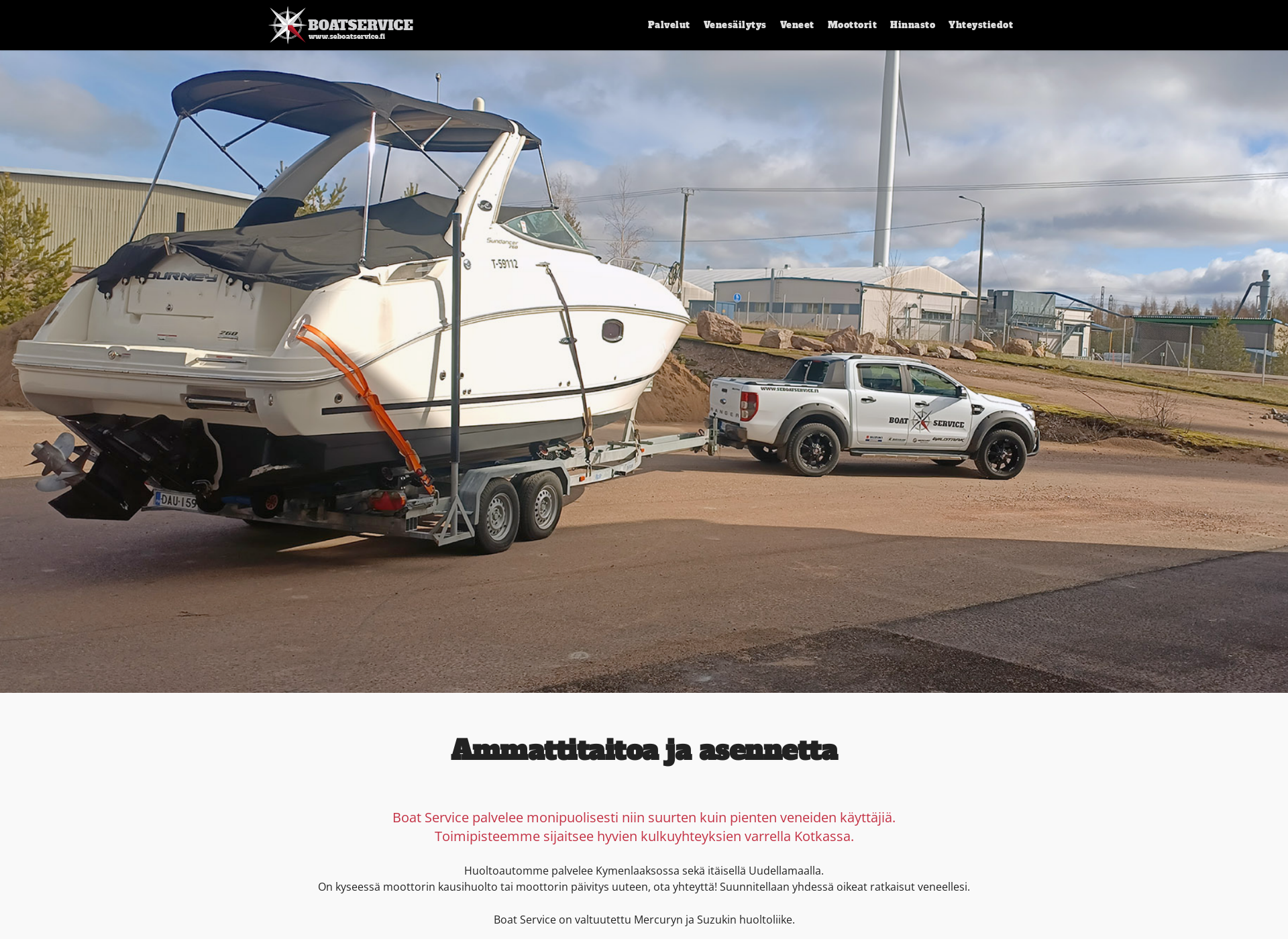 Skärmdump för seboatservice.fi