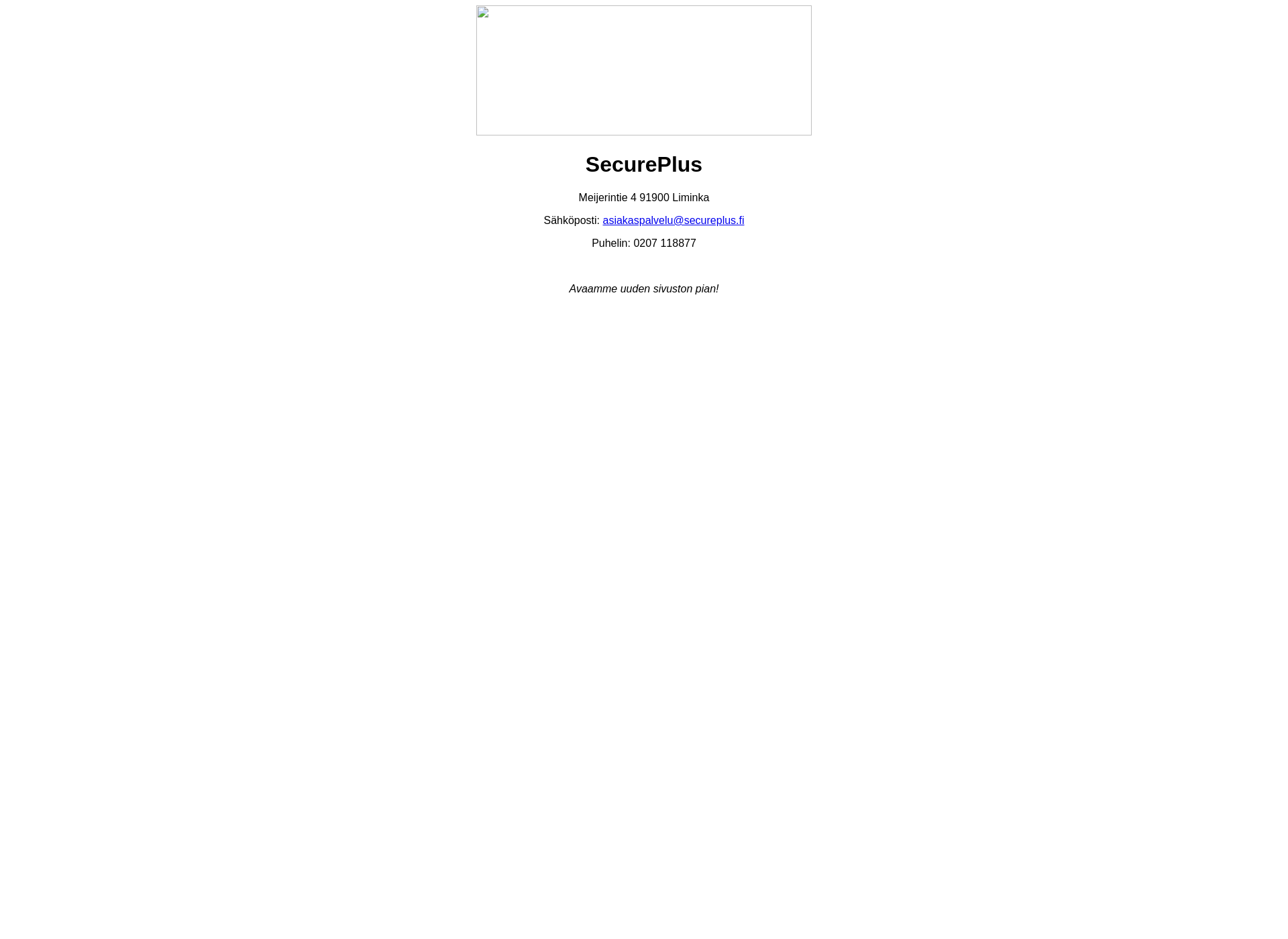 Skärmdump för secureplus.fi