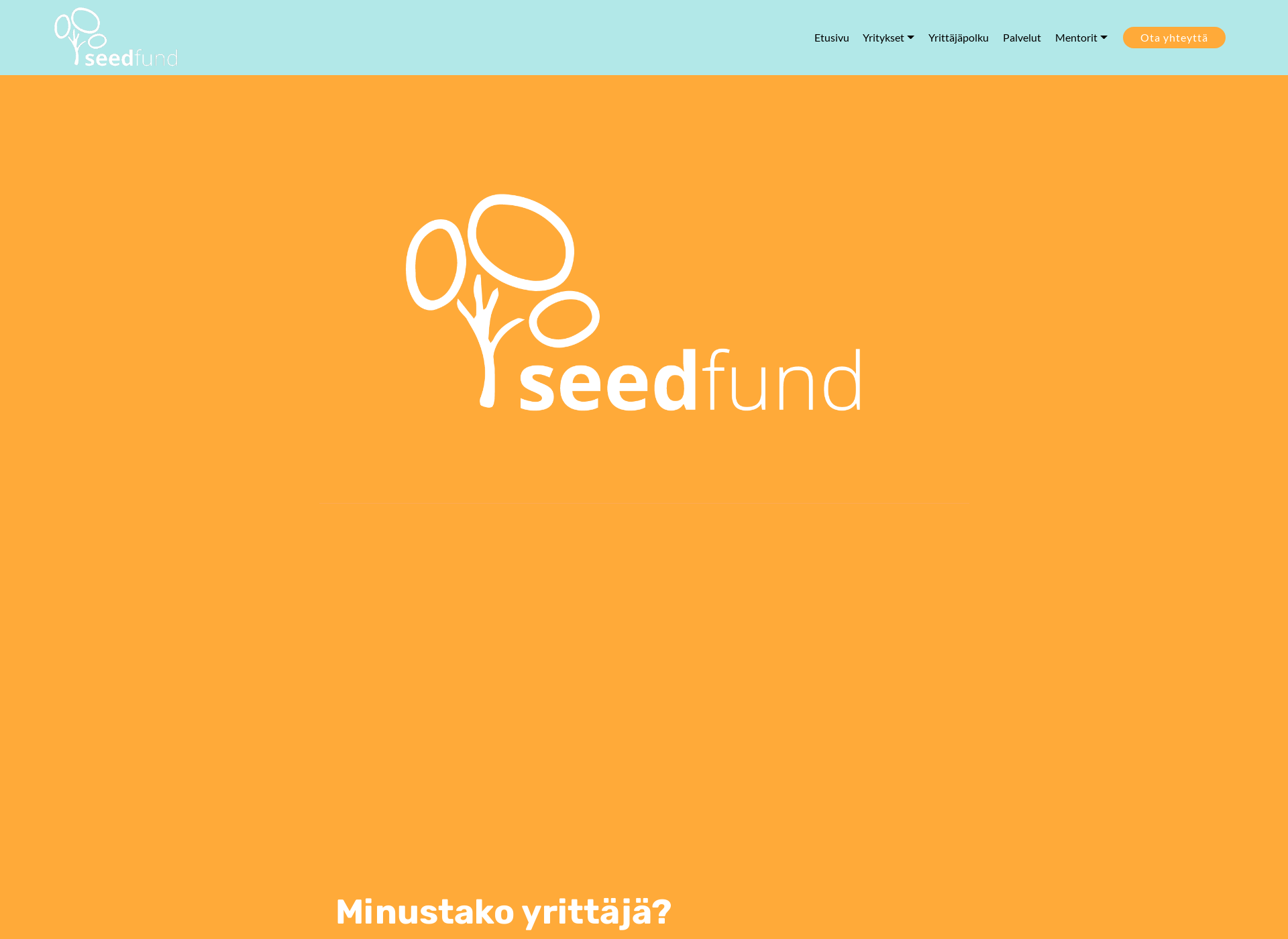 Skärmdump för seedfund.fi