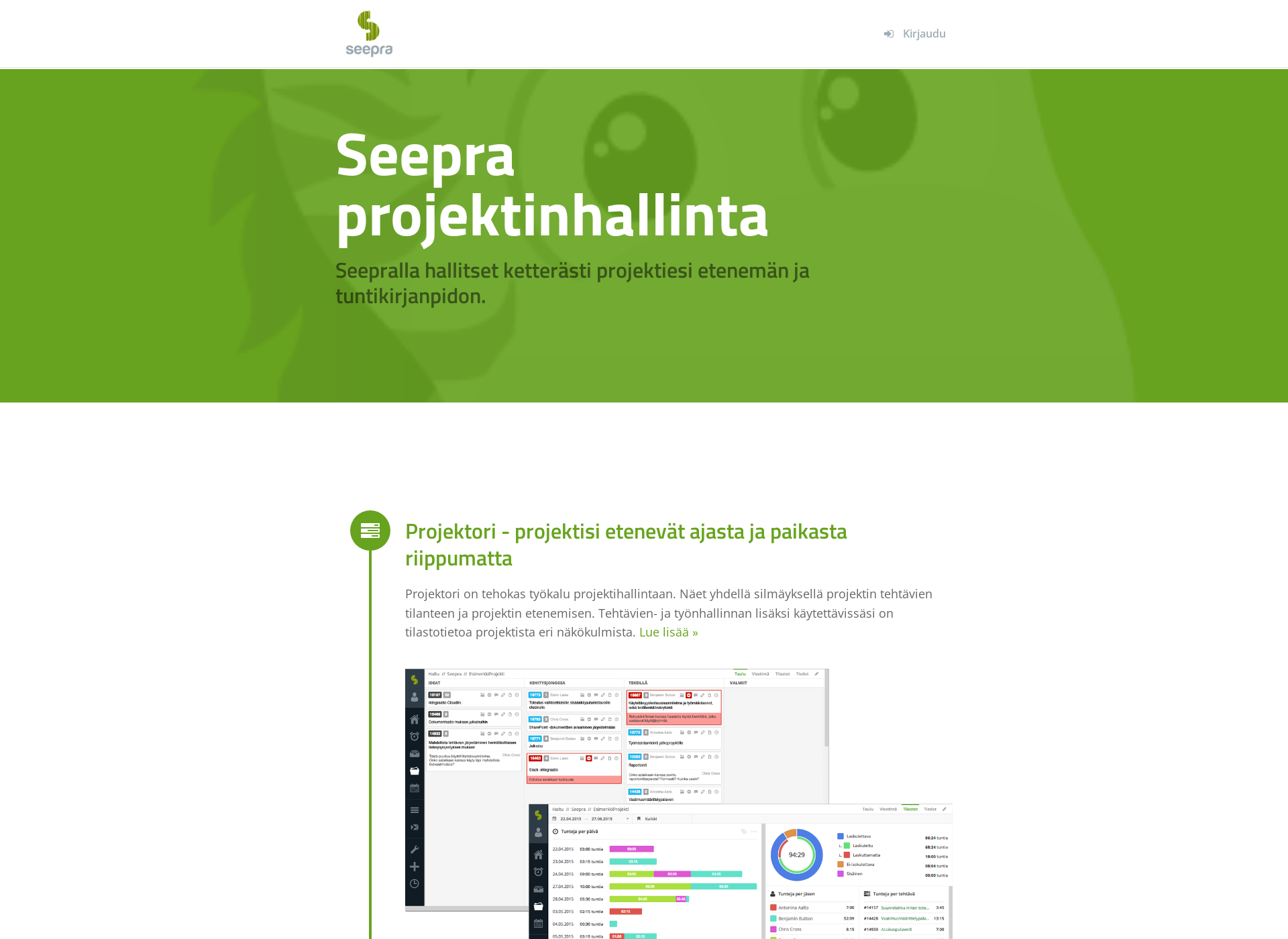 Skärmdump för seepra.fi