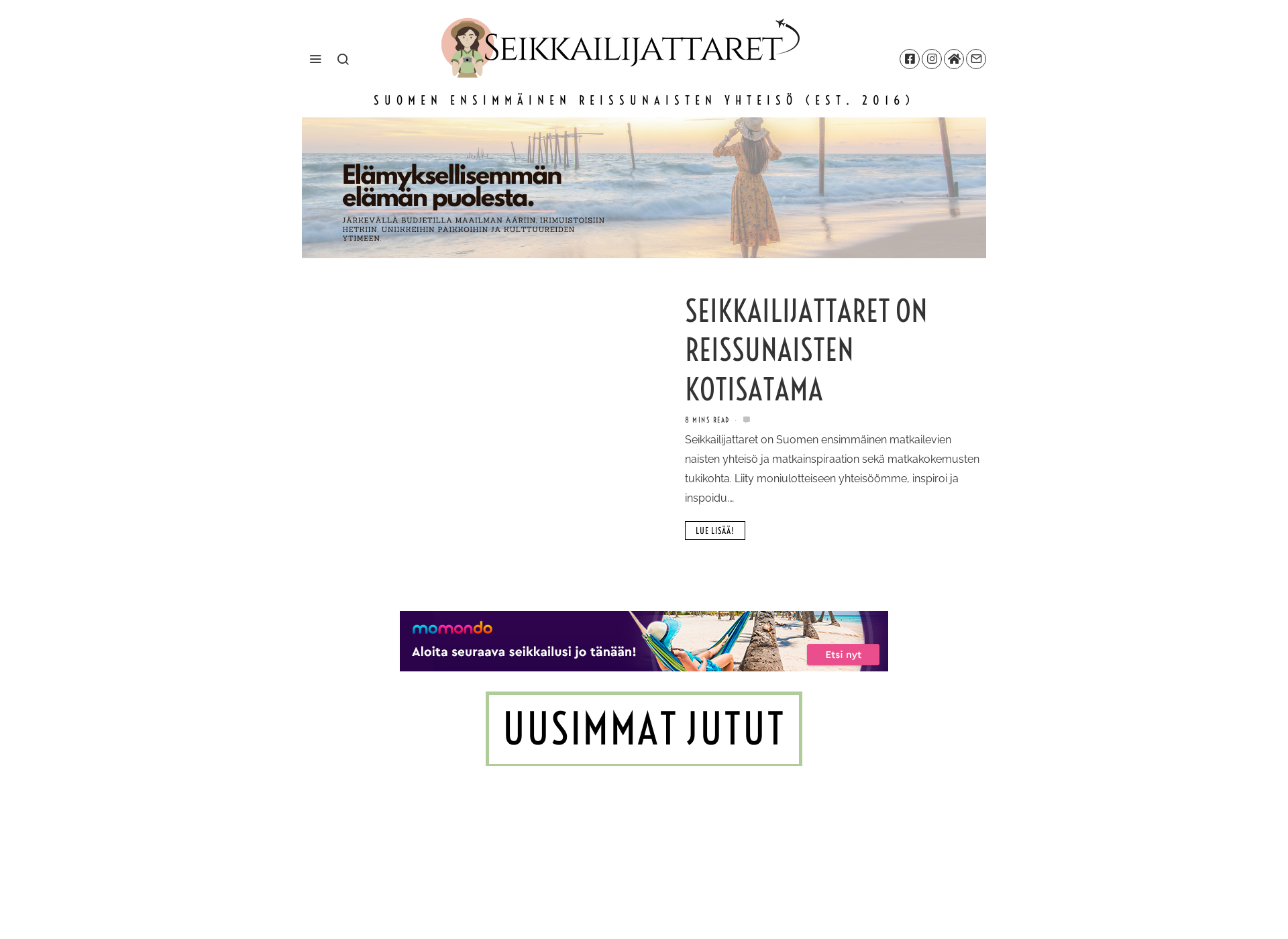 Skärmdump för seikkailijattaret.fi