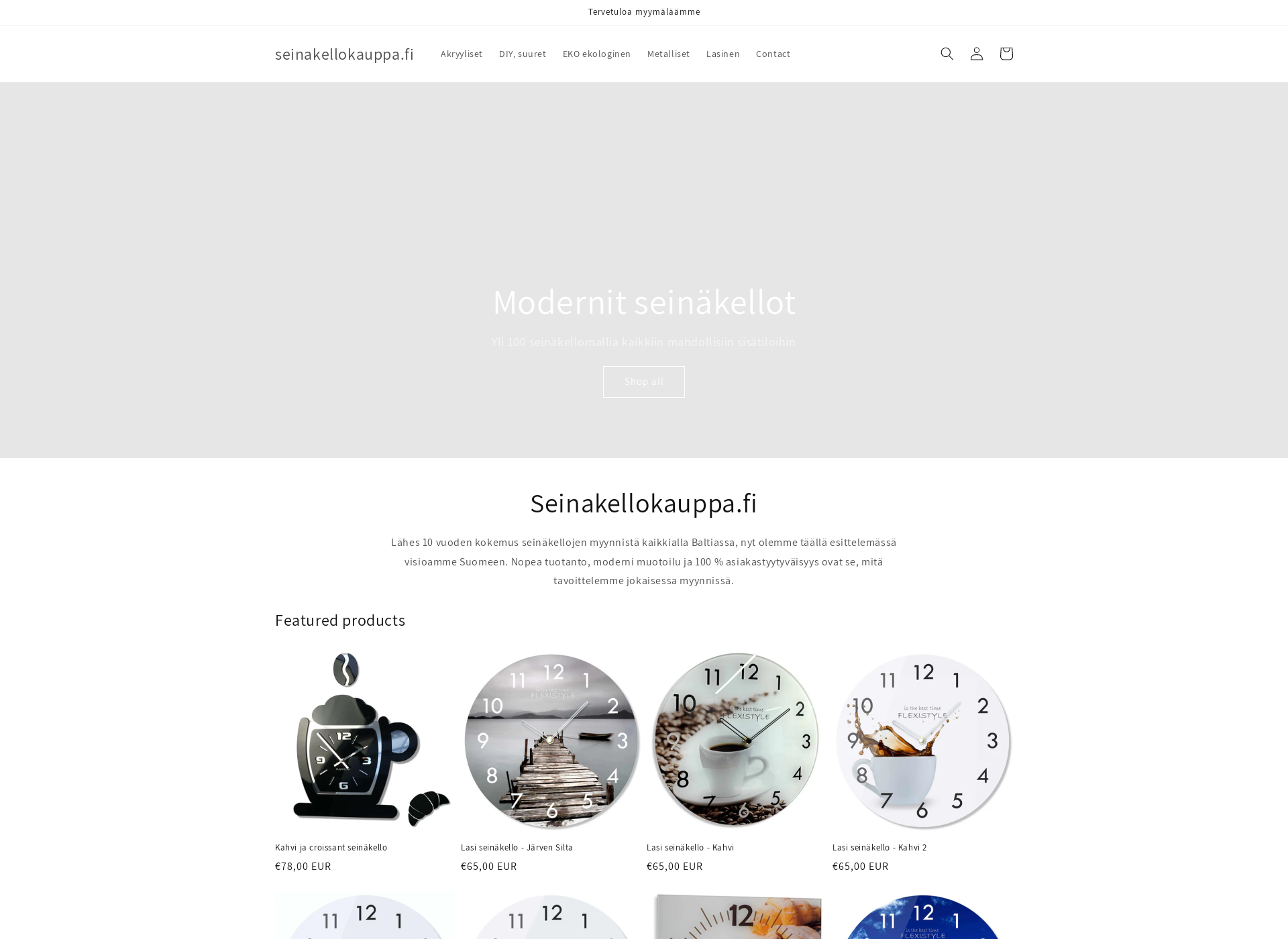 Skärmdump för seinakellokauppa.fi