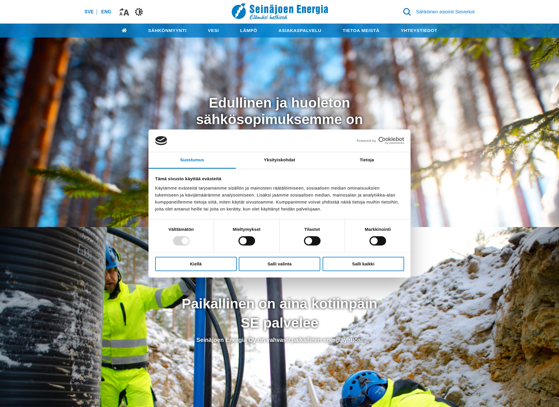 Screenshot for seinäjoenenergia.fi