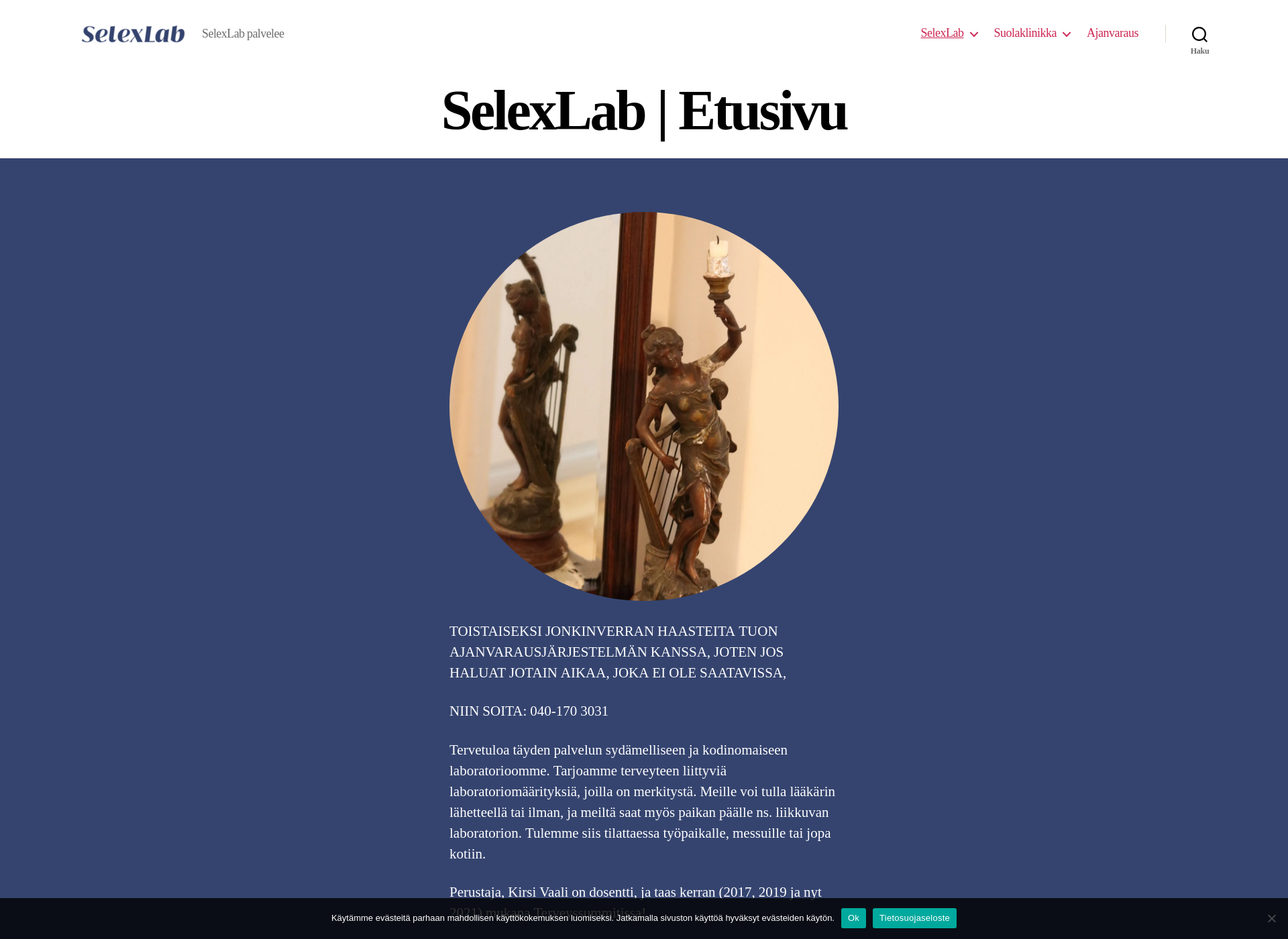 Skärmdump för selexlab.fi