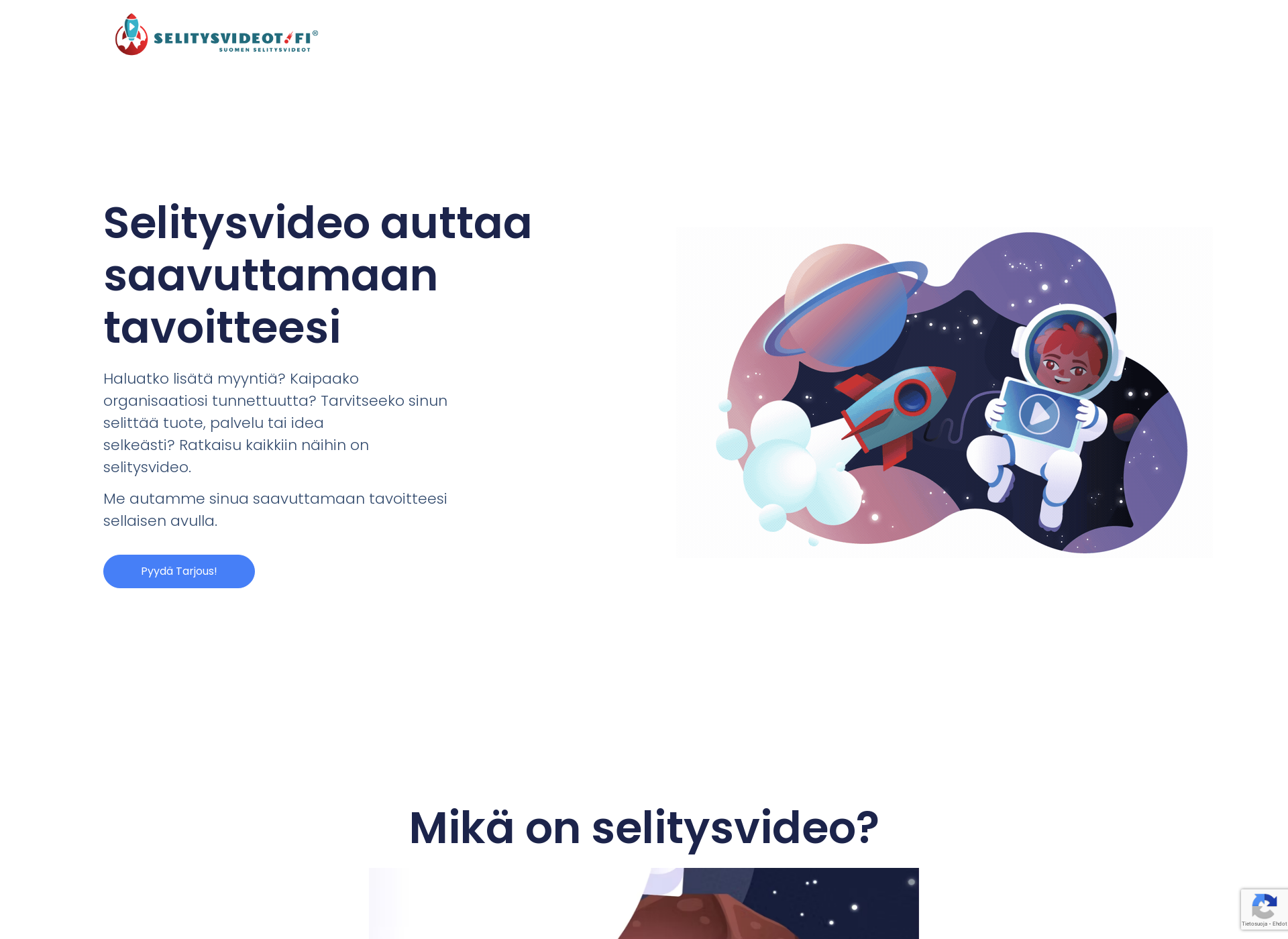 Skärmdump för selitysvideot.fi