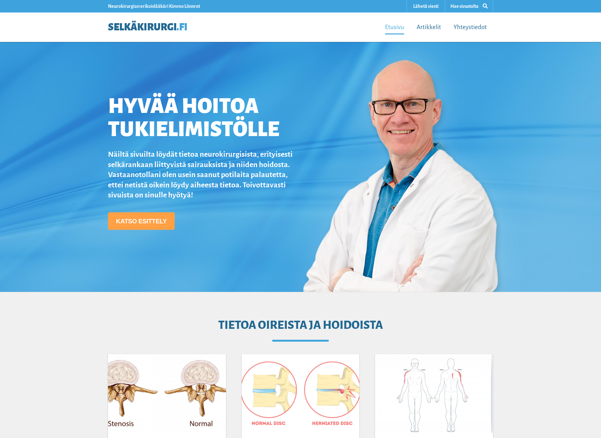 Screenshot for selkakirurgia.fi