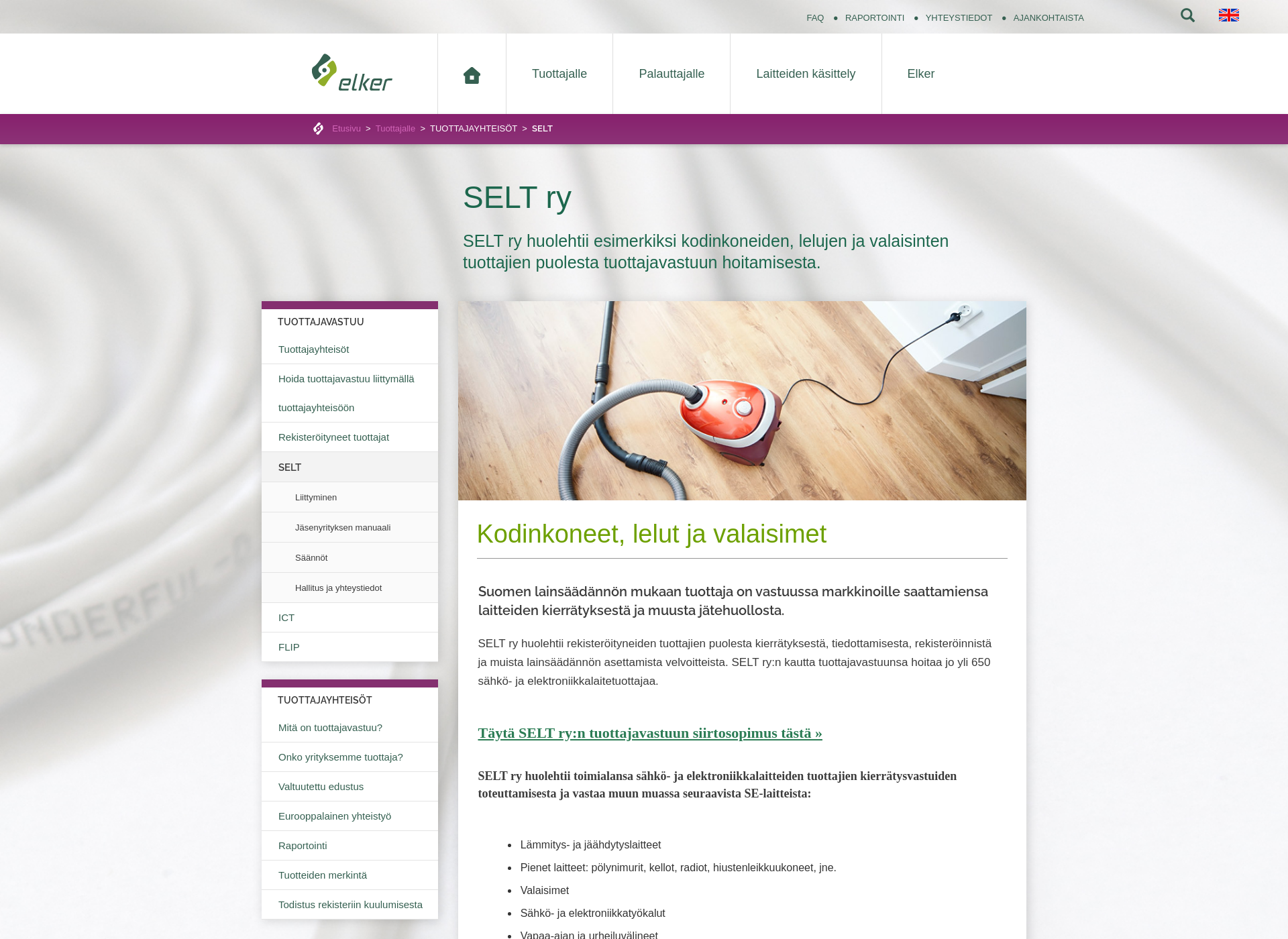Screenshot for selt.fi