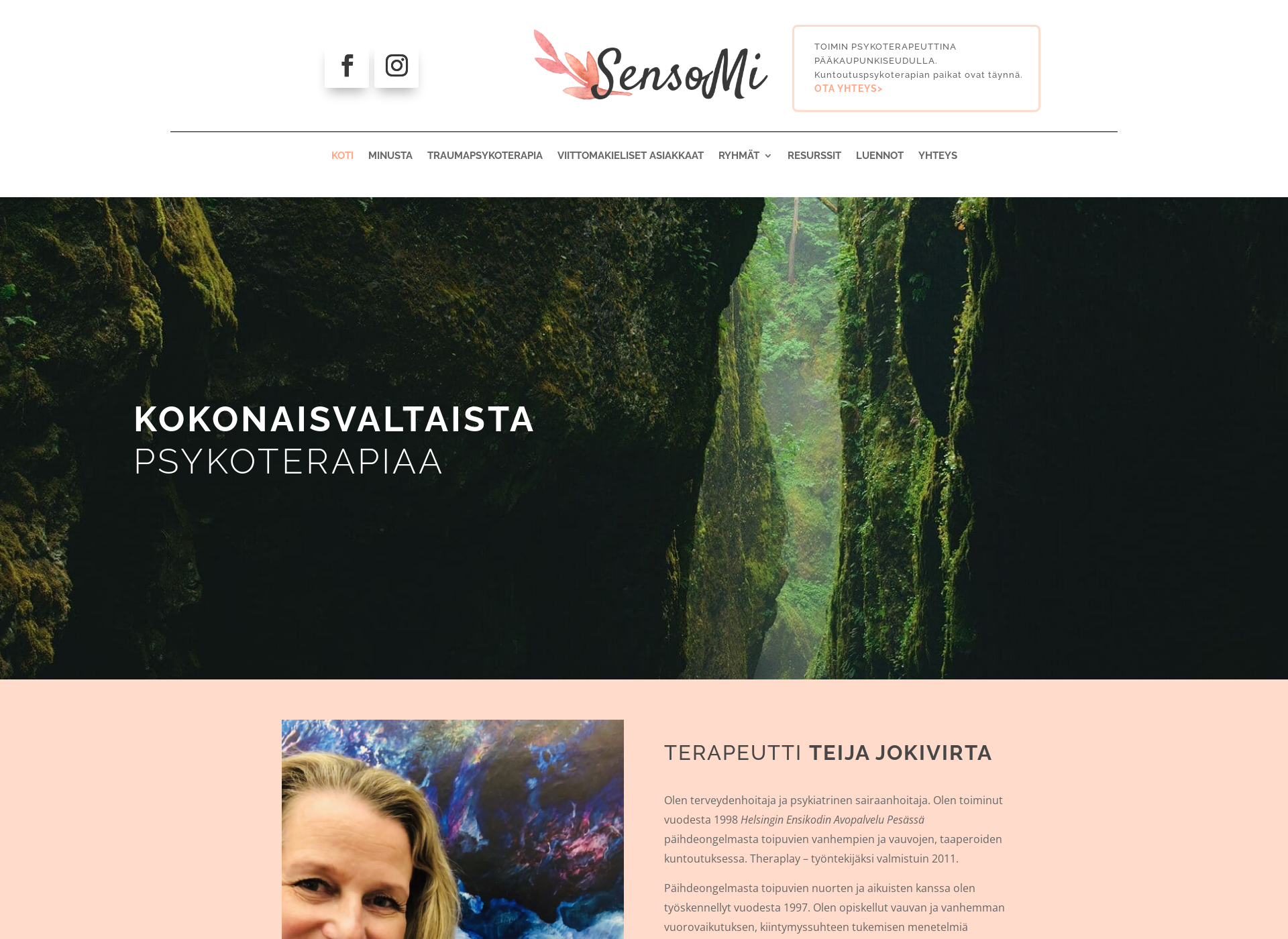 Skärmdump för sensomi.fi