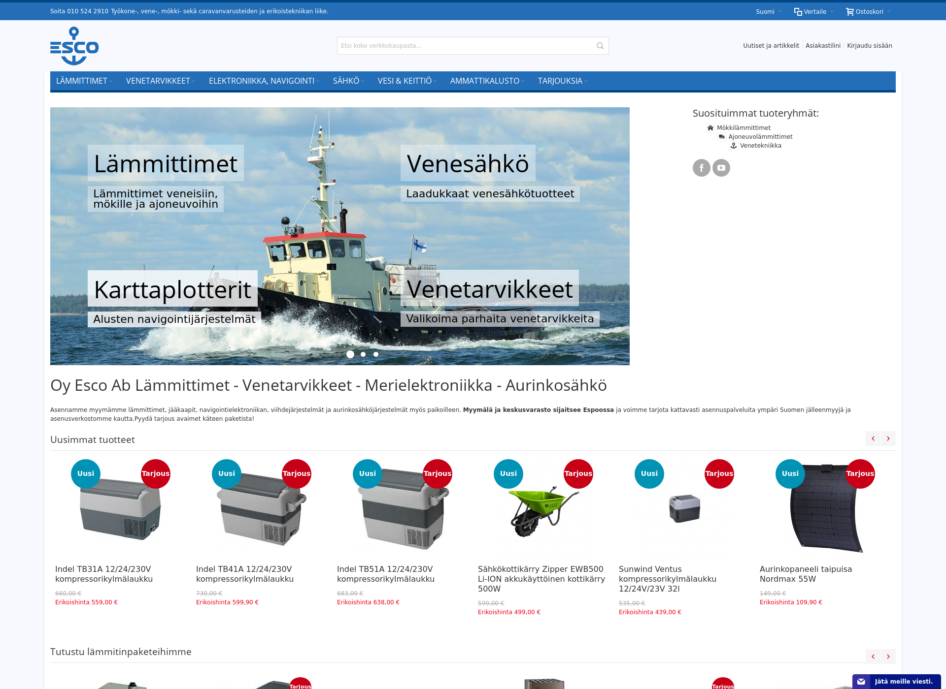 Screenshot for seppalan-venetarvike.fi