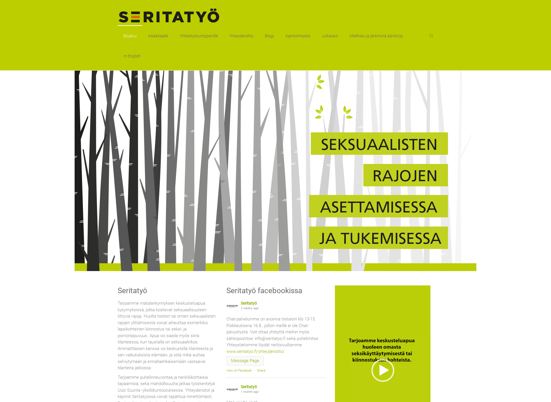Screenshot for seritahanke.fi