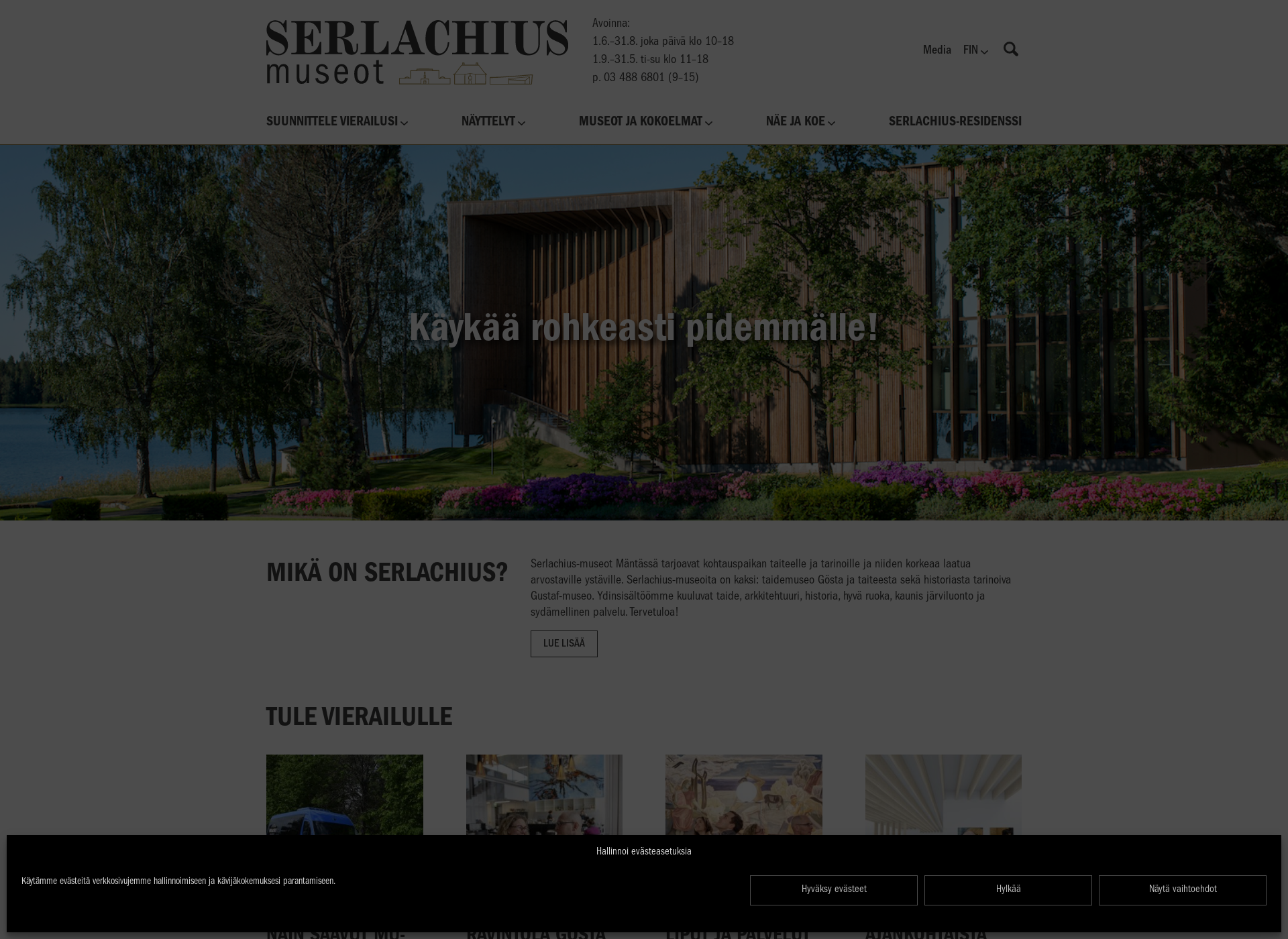 Skärmdump för serlachius.fi