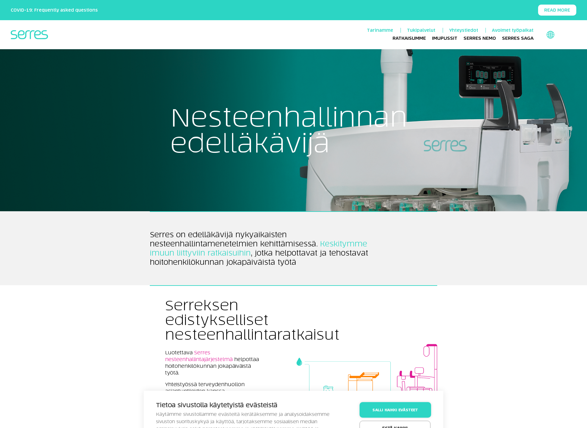 Skärmdump för serres.fi