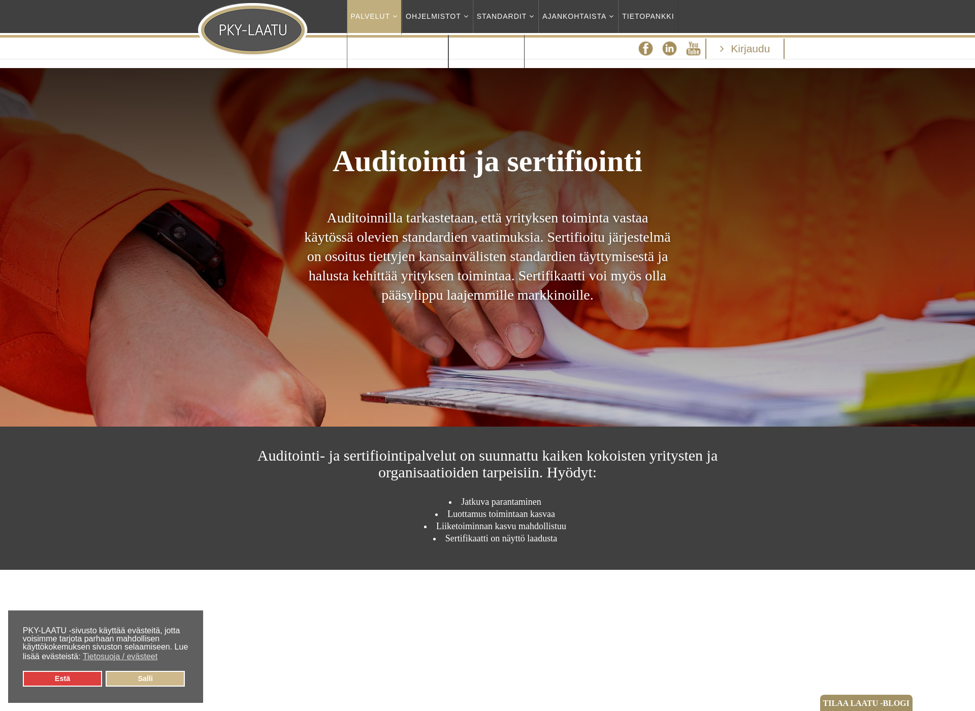 Skärmdump för sertifikaatti.fi