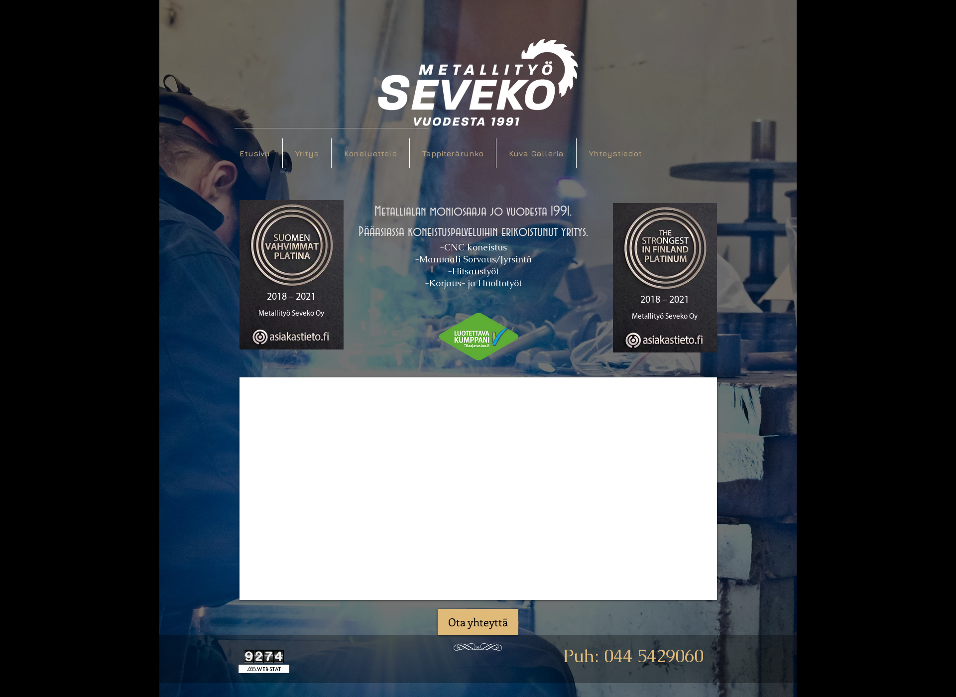 Skärmdump för seveko.fi