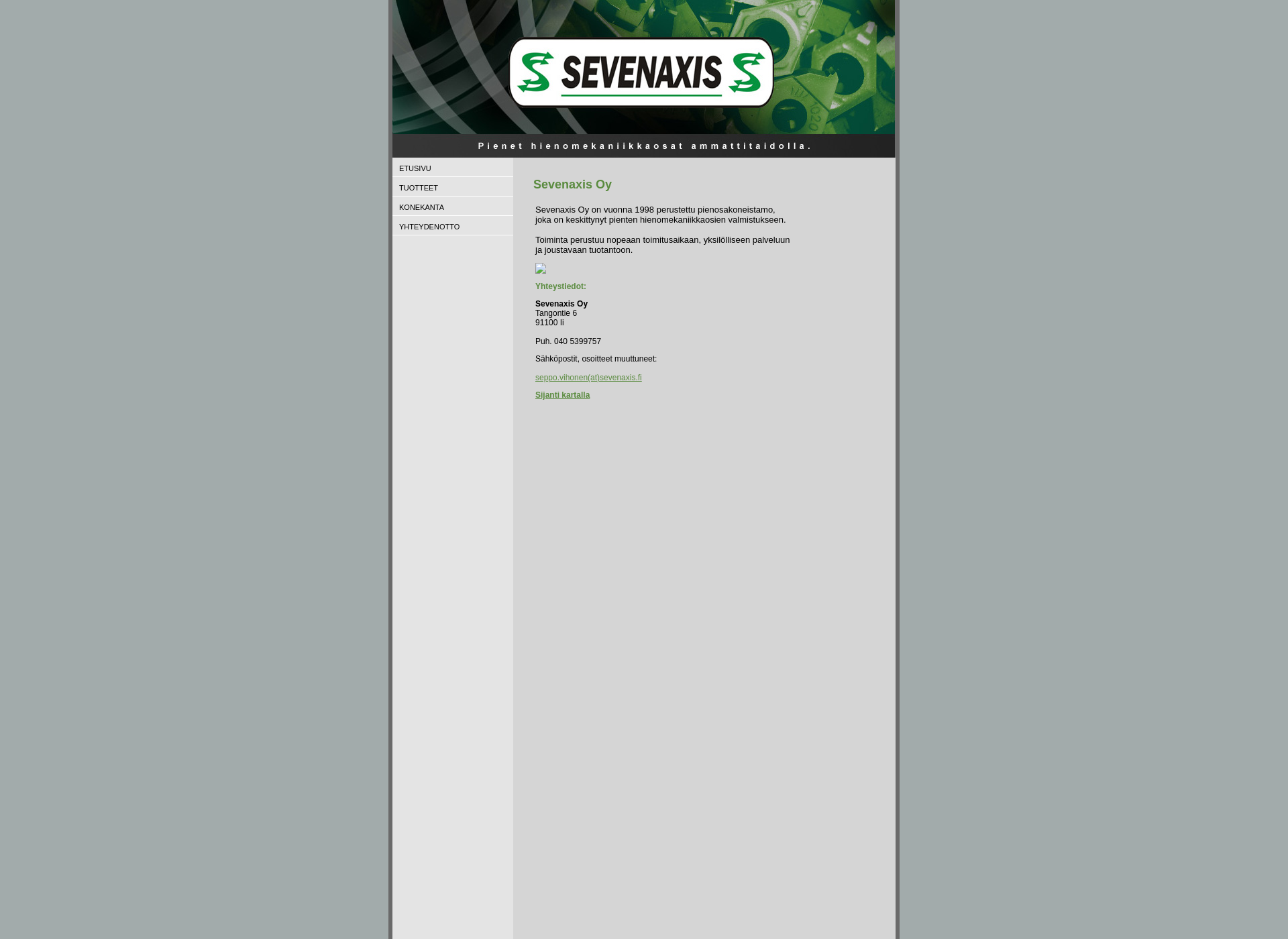 Screenshot for sevenaxis.fi