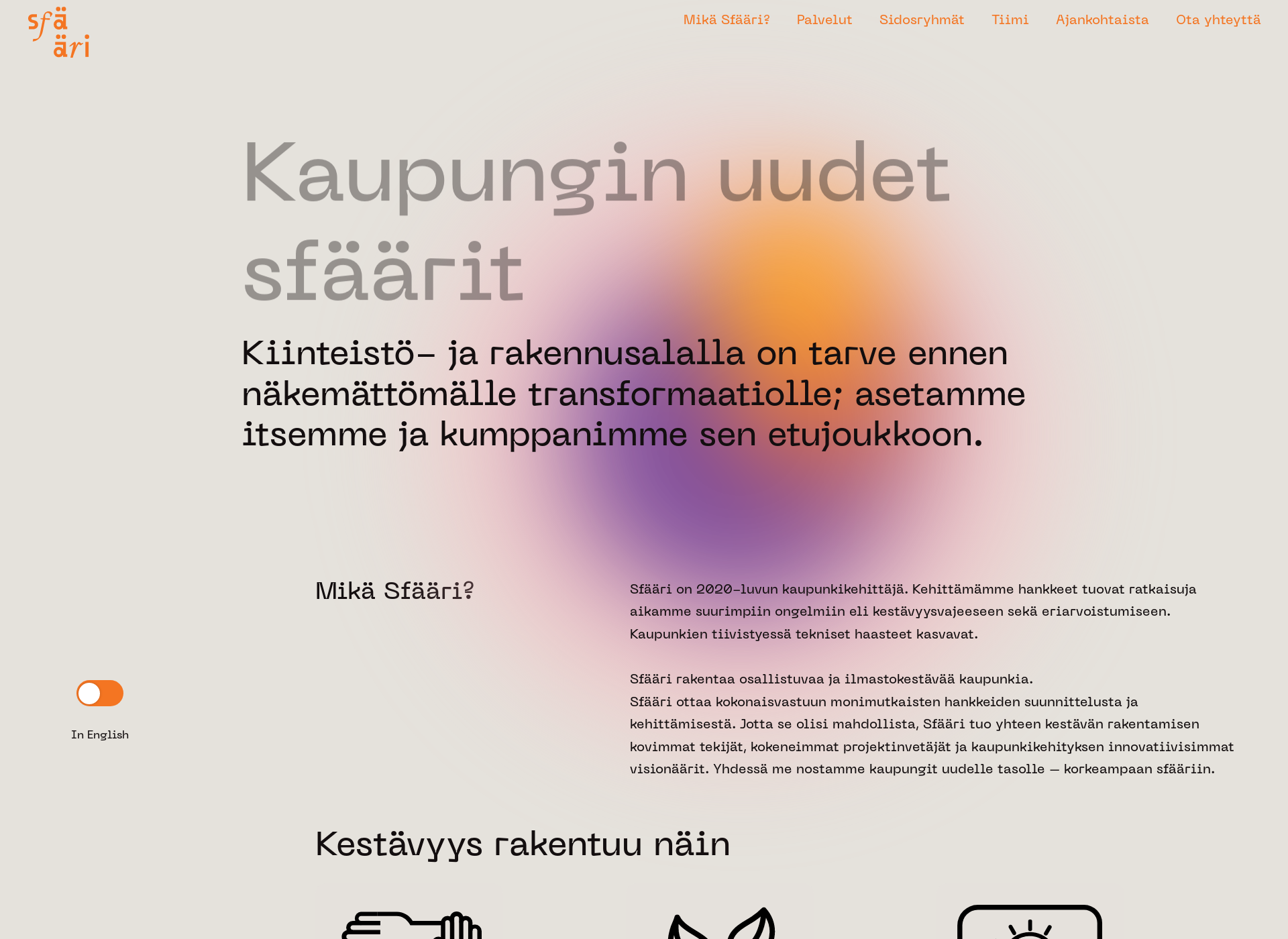 Screenshot for sfääri.fi