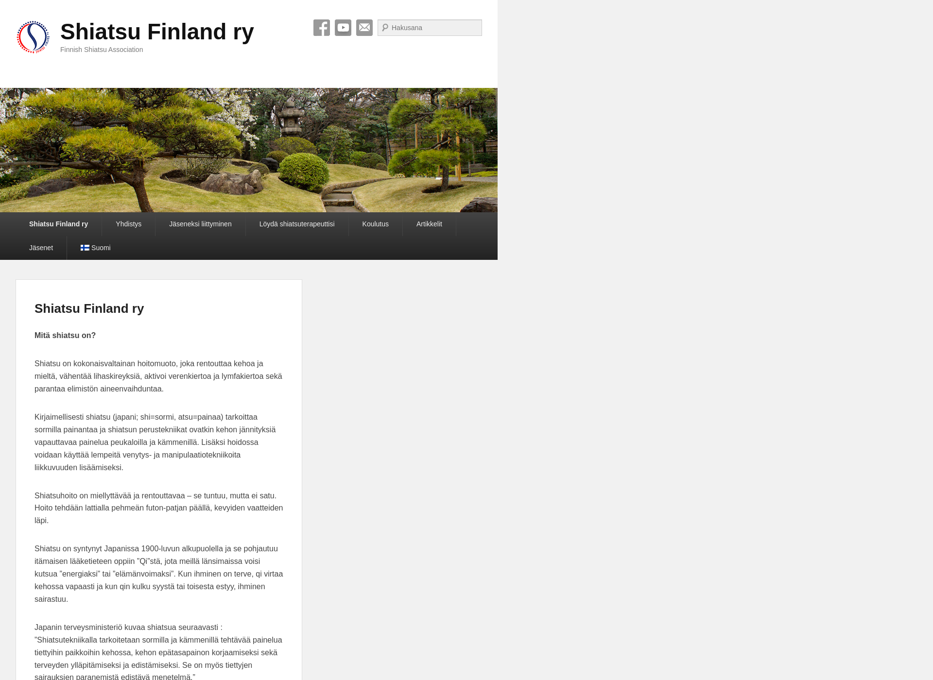 Skärmdump för shiatsufinland.fi