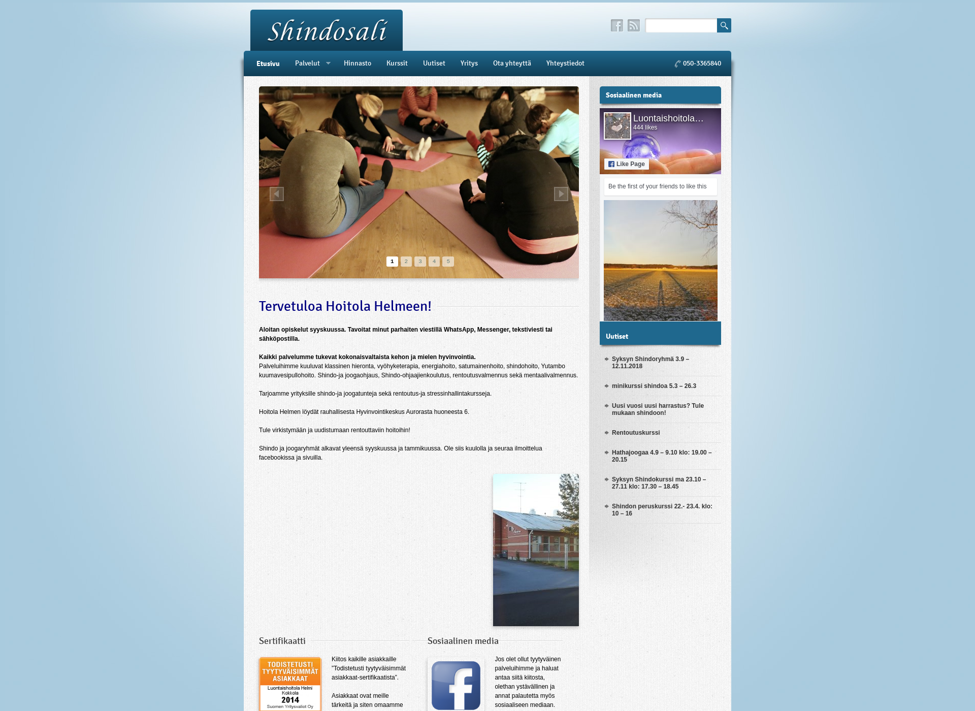 Skärmdump för shindosali.fi