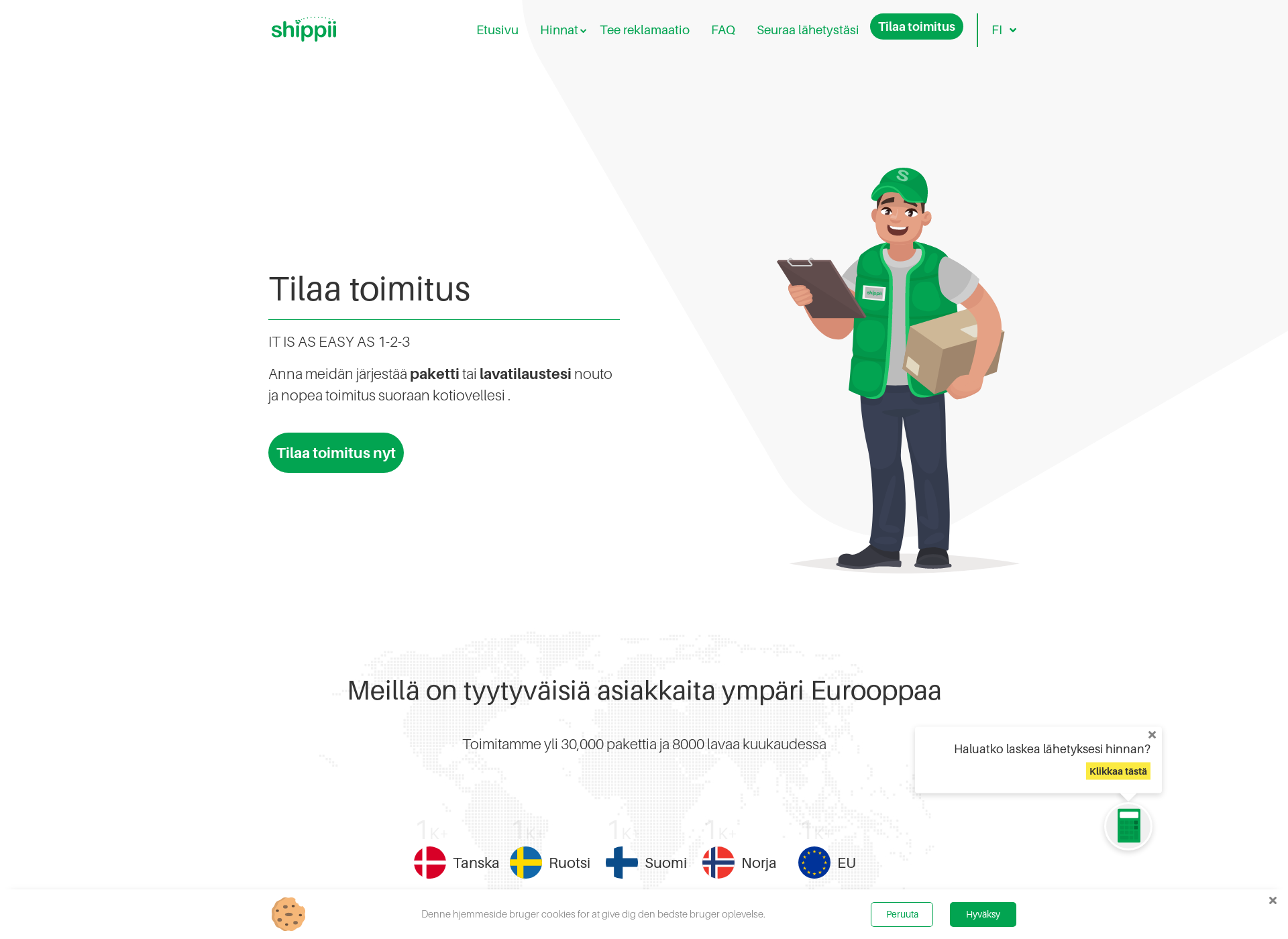 Skärmdump för shippii.fi