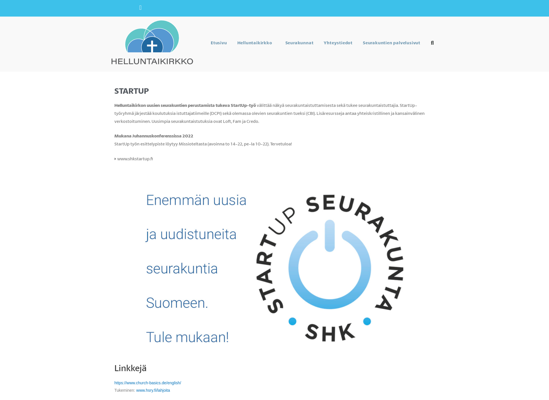Skärmdump för shkstartup.fi