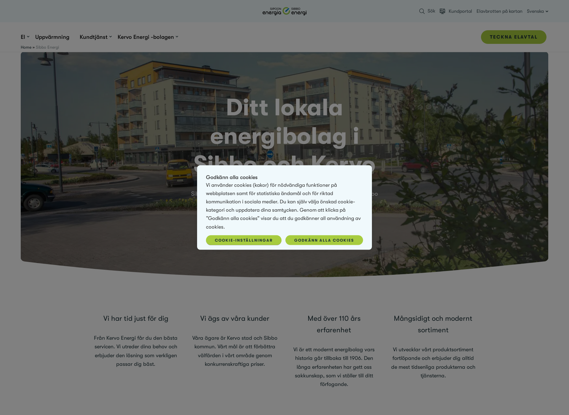 Skärmdump för sibboenergi.fi