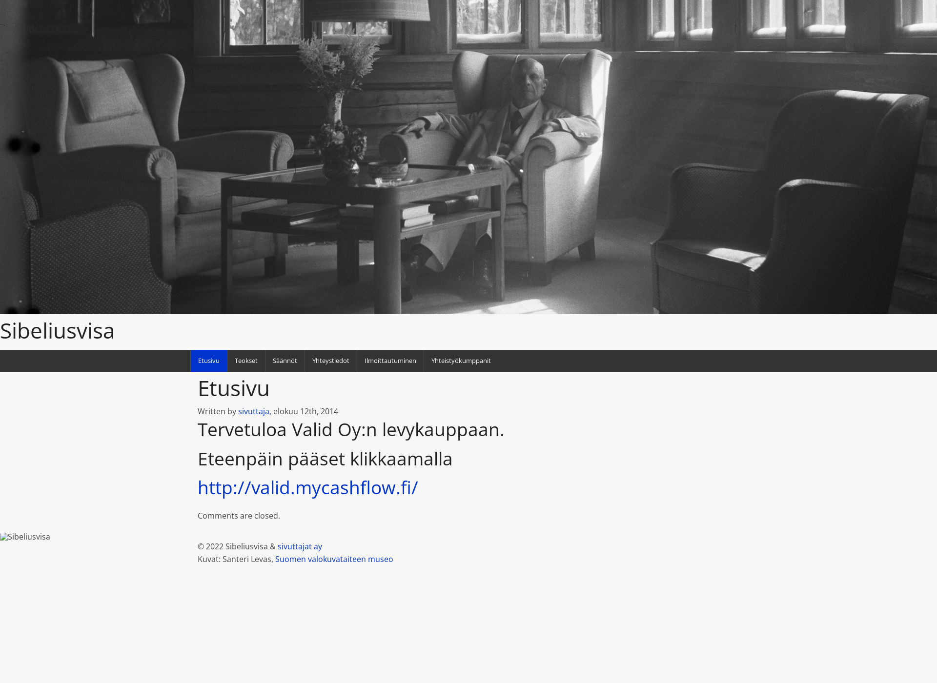 Screenshot for sibeliusvisa.fi
