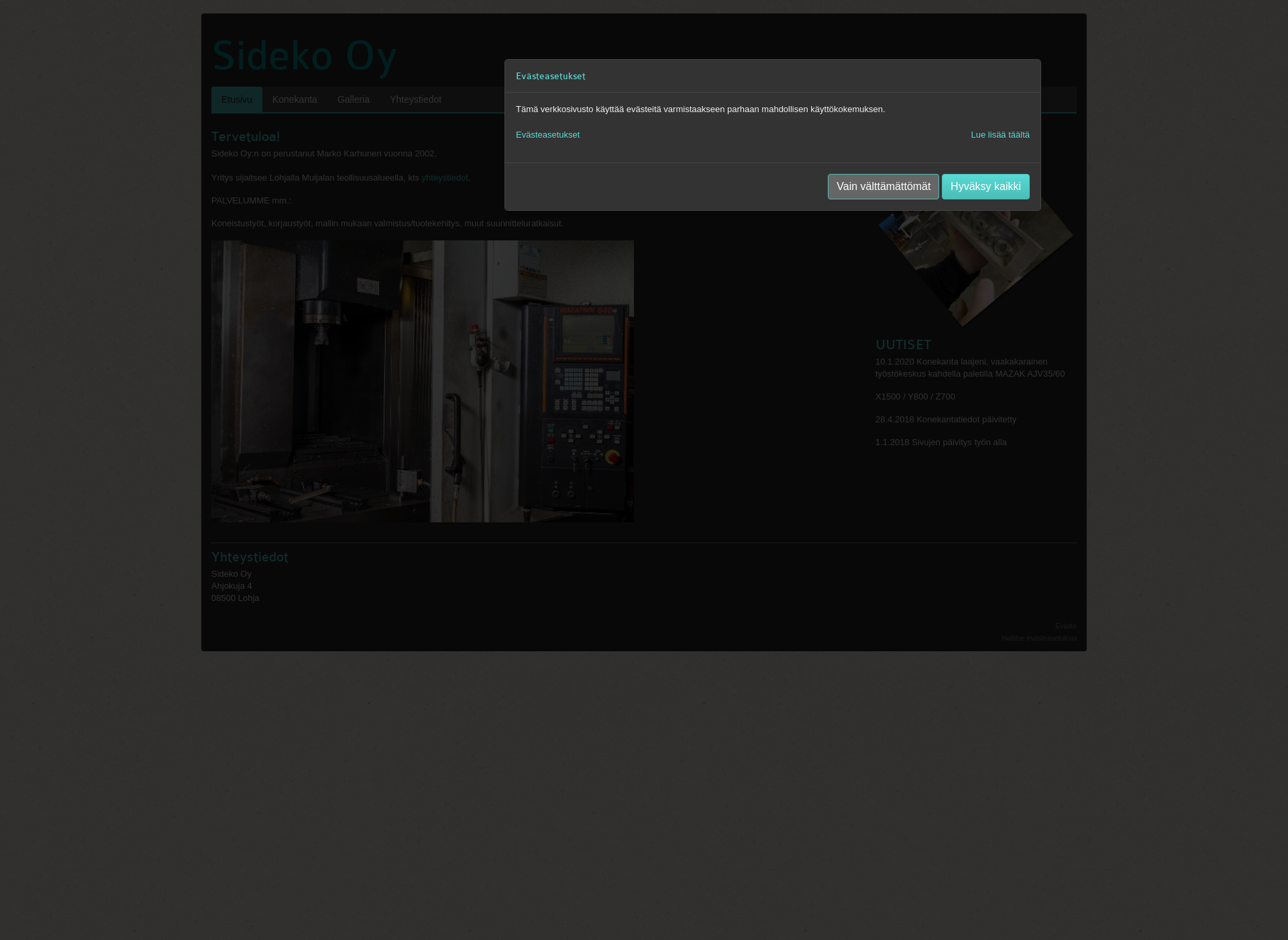 Screenshot for sideko.fi