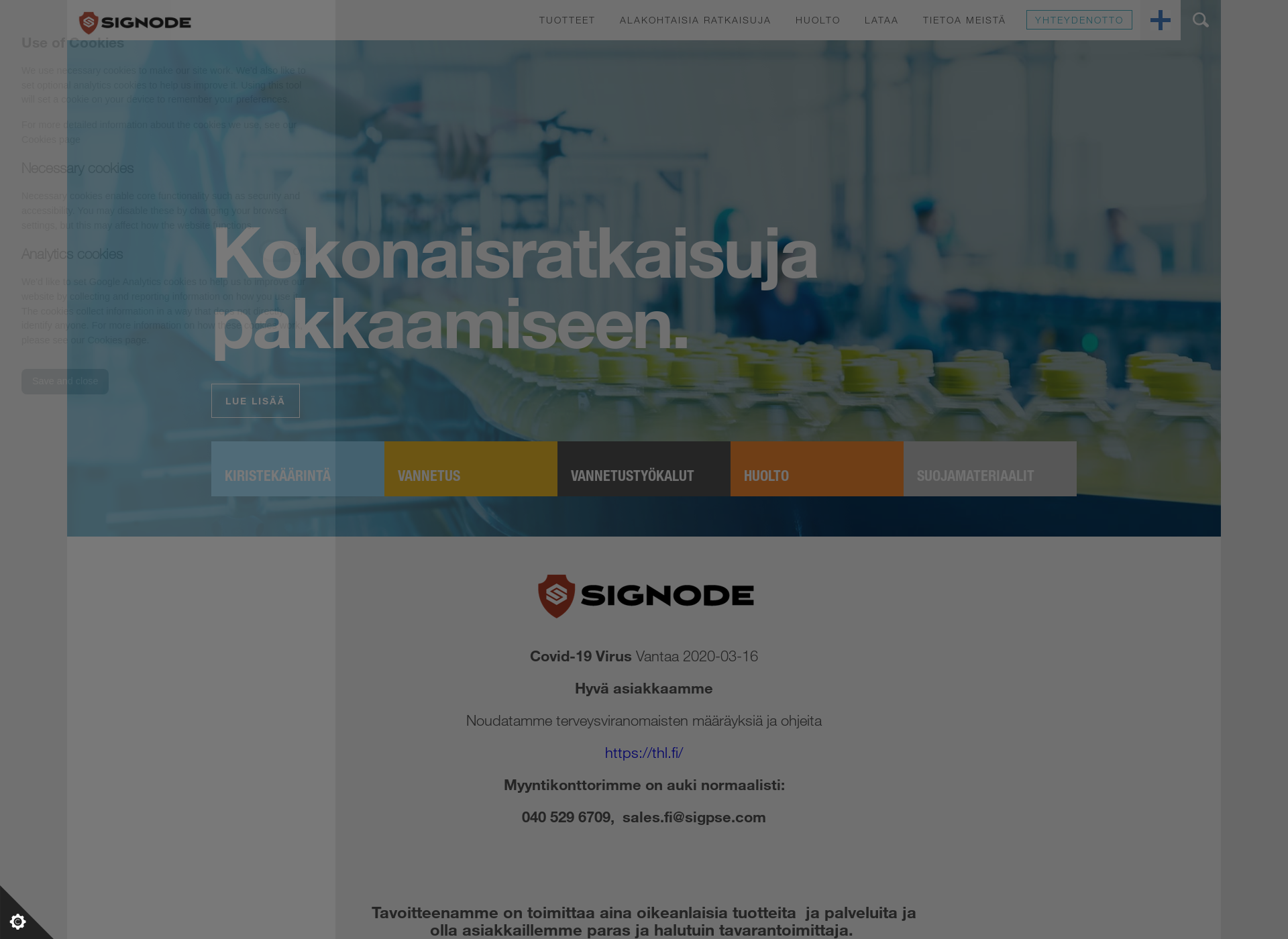 Skärmdump för signode.fi