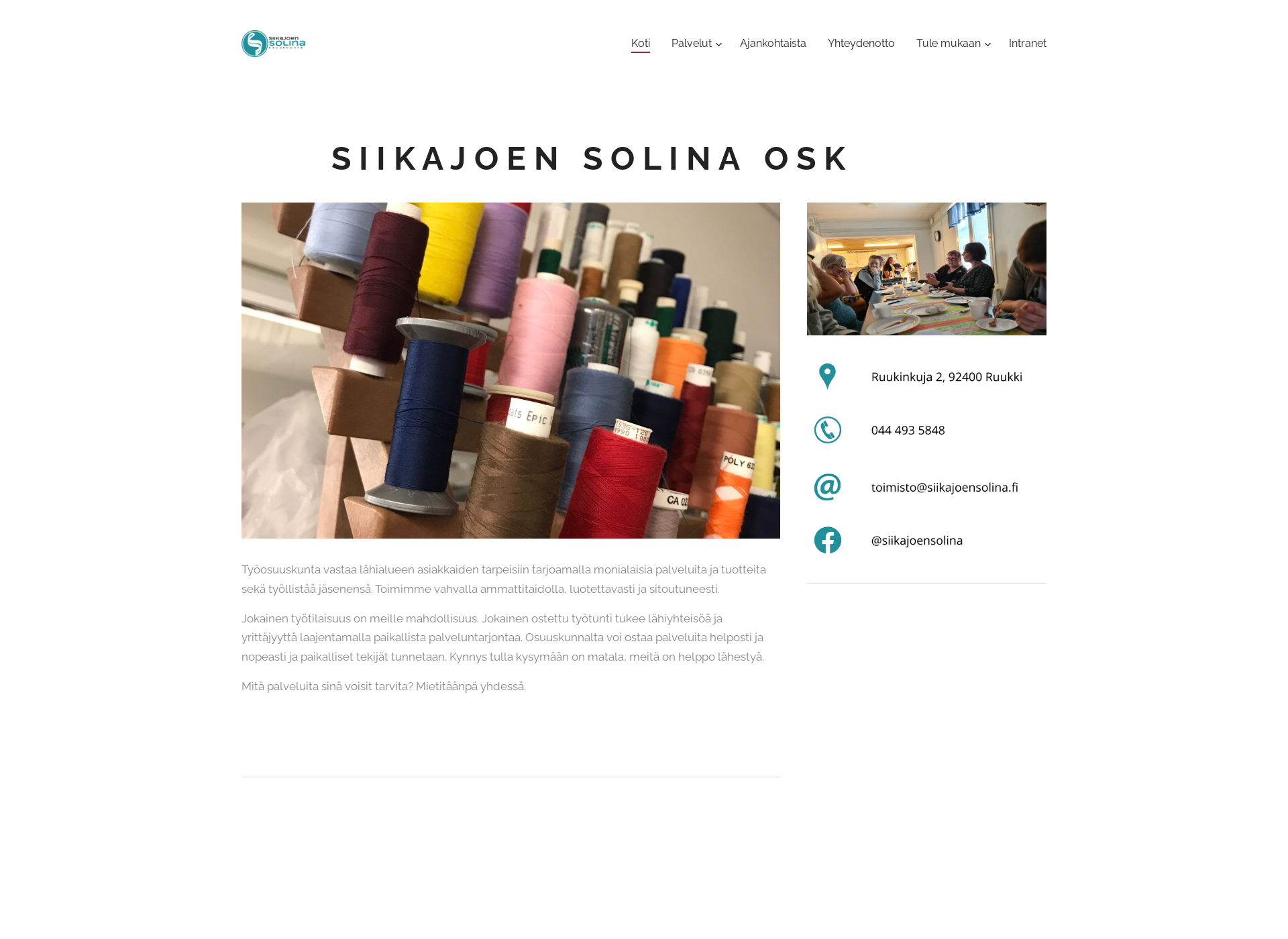 Screenshot for siikajoensolina.fi