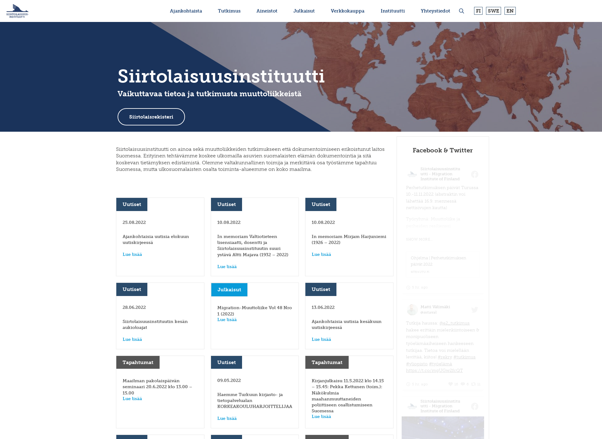 Screenshot for siirtolaisinstituutti.fi
