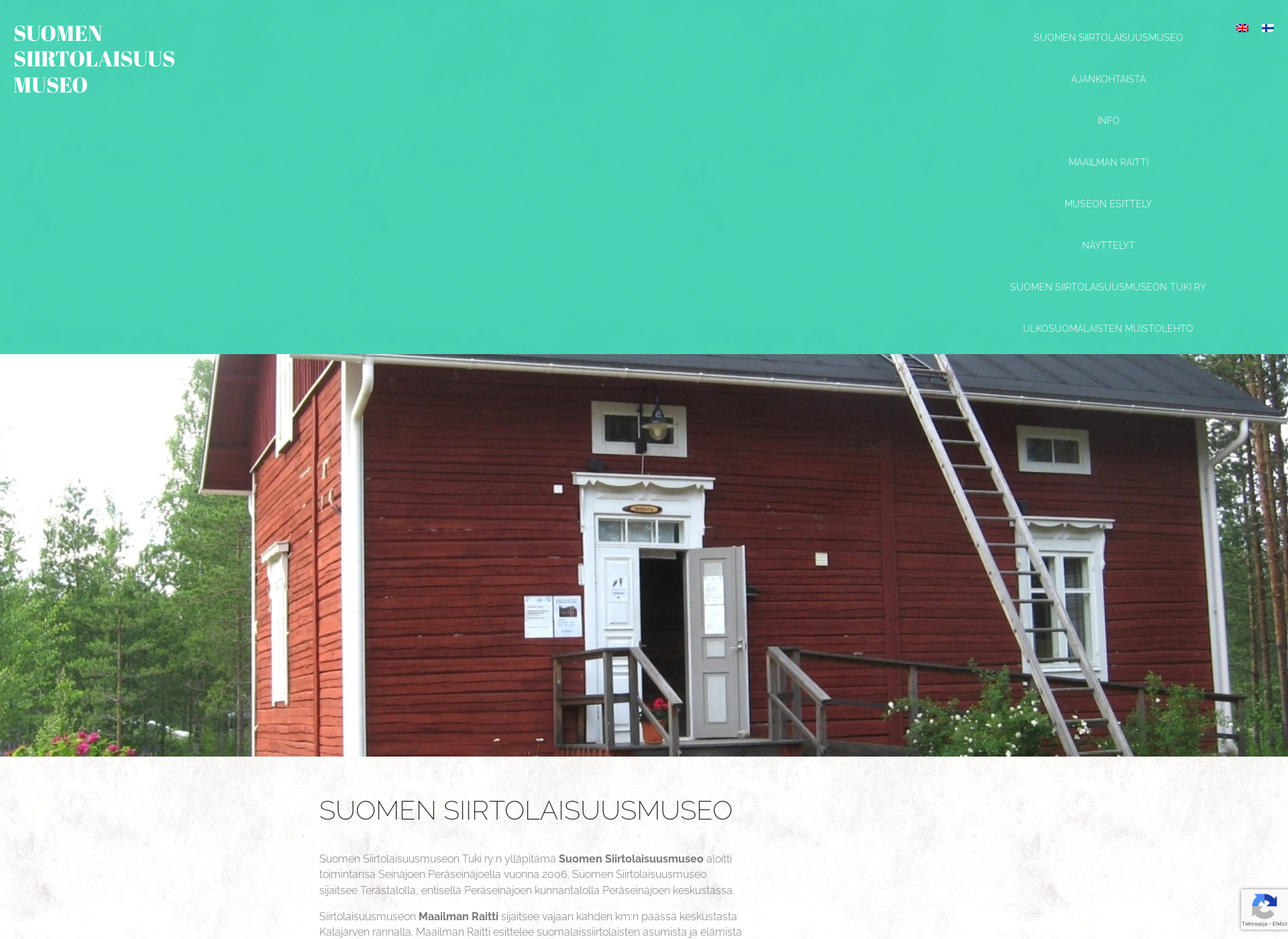 Skärmdump för siirtolaisuusmuseo.fi