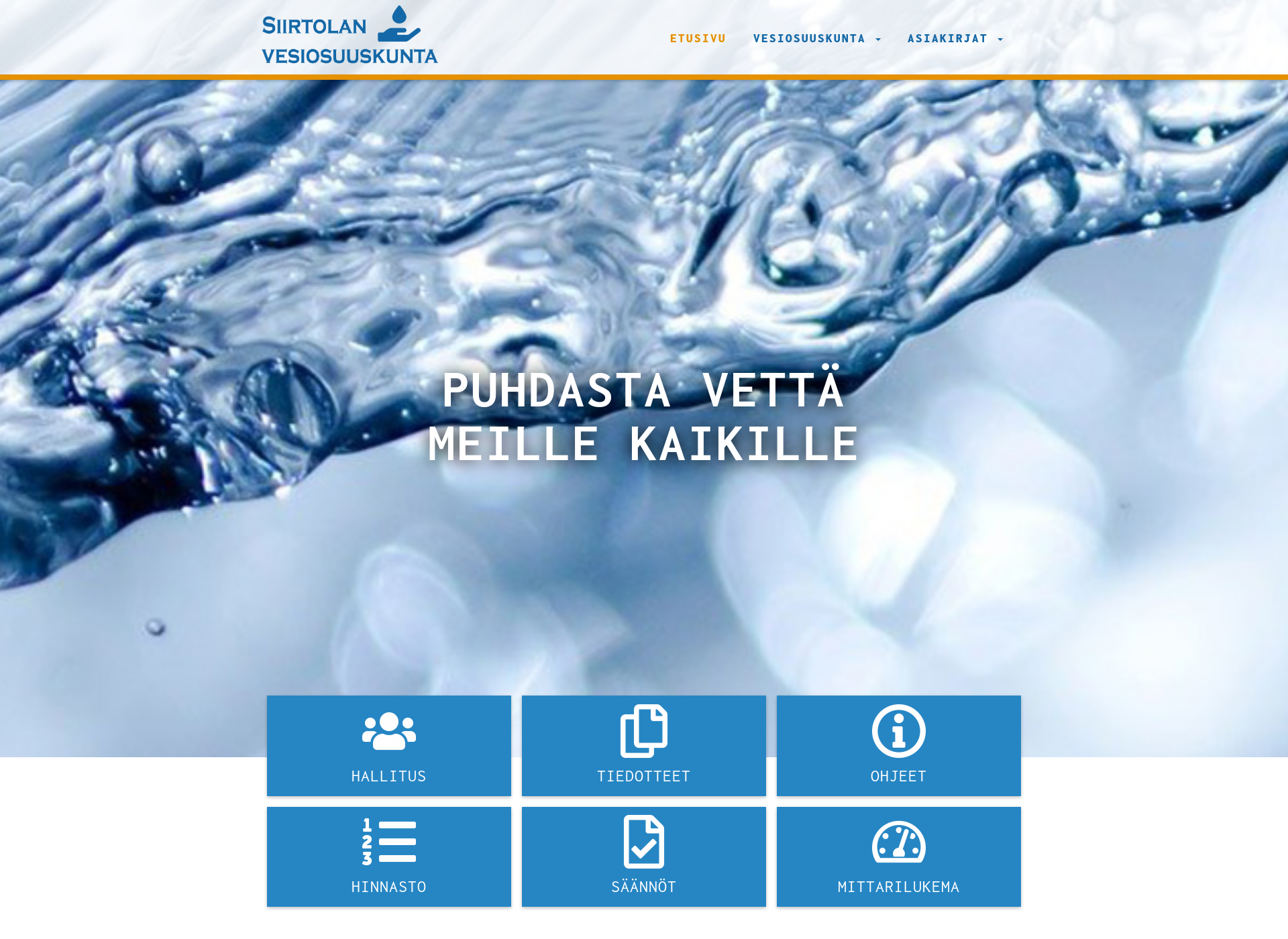Screenshot for siirtolanvesiosuuskunta.fi