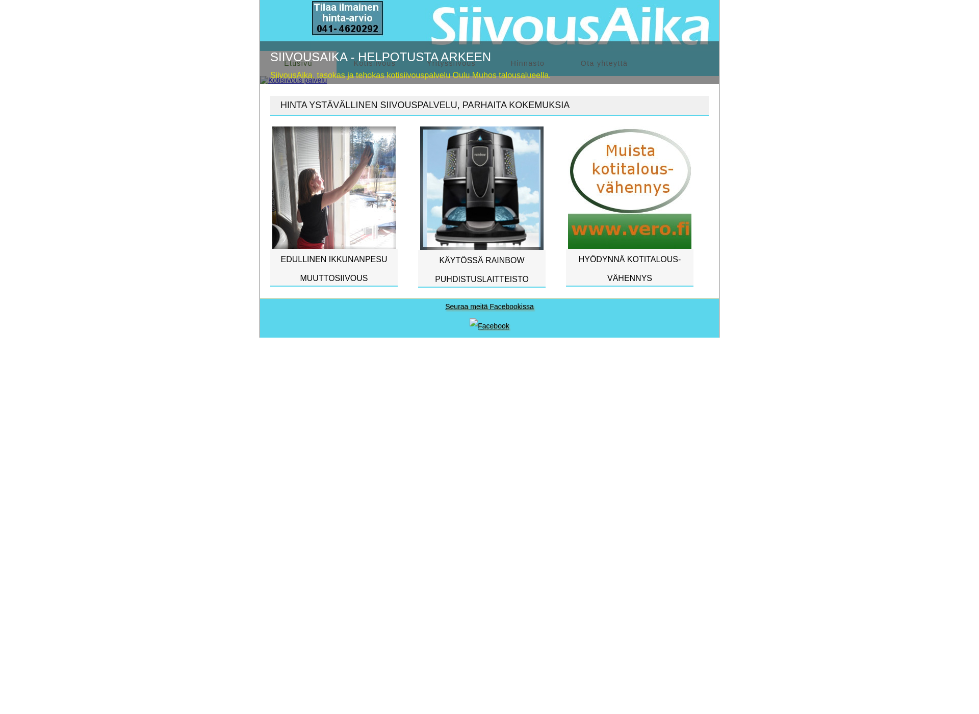 Skärmdump för siivousaika.fi