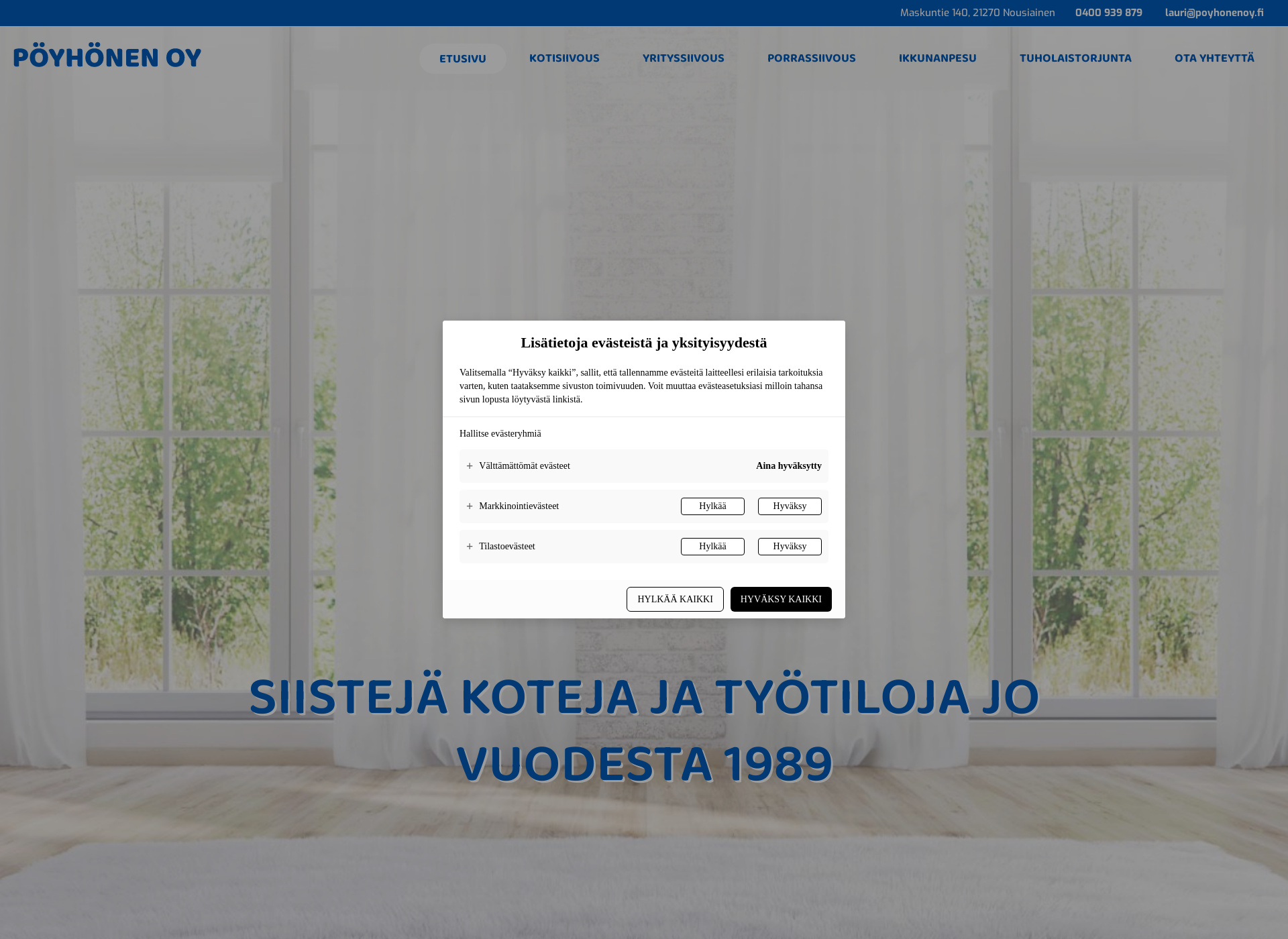 Screenshot for siivousliikepöyhönen.fi