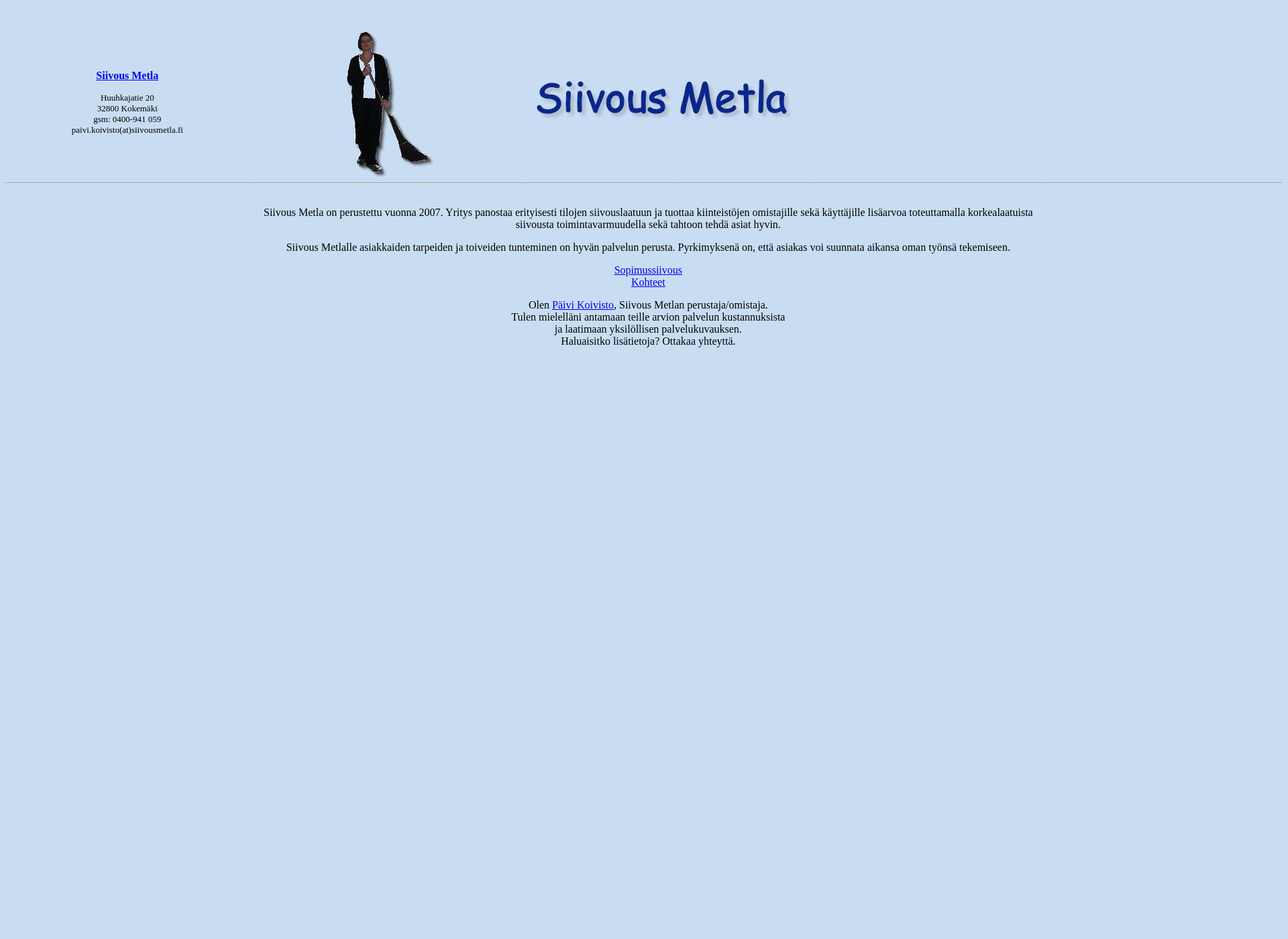 Screenshot for siivousmetla.fi