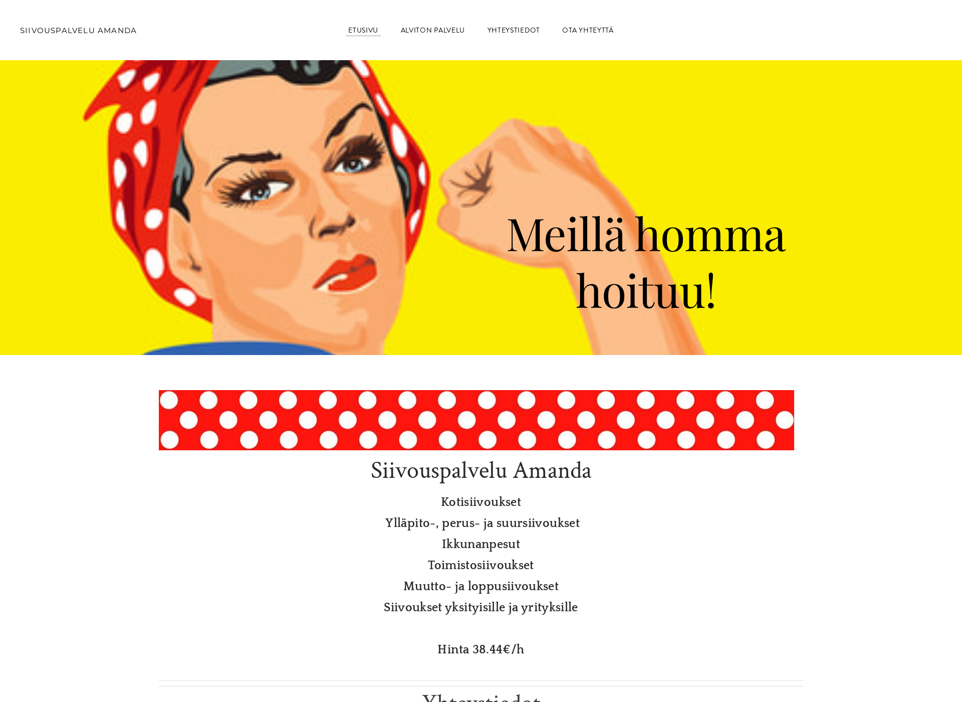 Näyttökuva siivouspalveluamanda.fi
