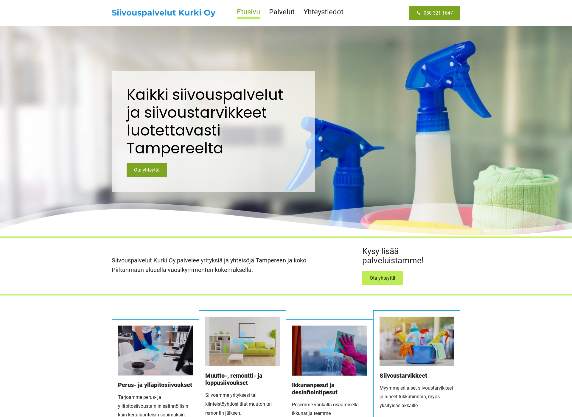 Screenshot for siivouspalvelutkurki.fi